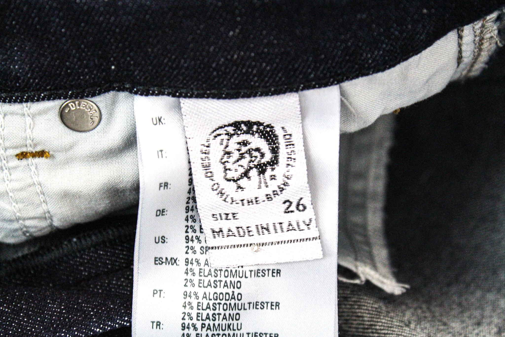 Diesel BABHILA-HIGH 069CF W26/L34 Dark Blue Stretch Jeans 69503 Size 26" / US 2 / IT 38 - 8 Thumbnail