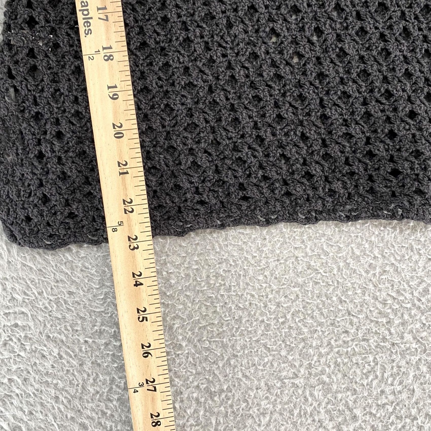 Express Express Y2K Handknit Sweater Womens Small Black Crochet V Neck Tassel Open Knit Size S / US 4 / IT 40 - 4 Thumbnail