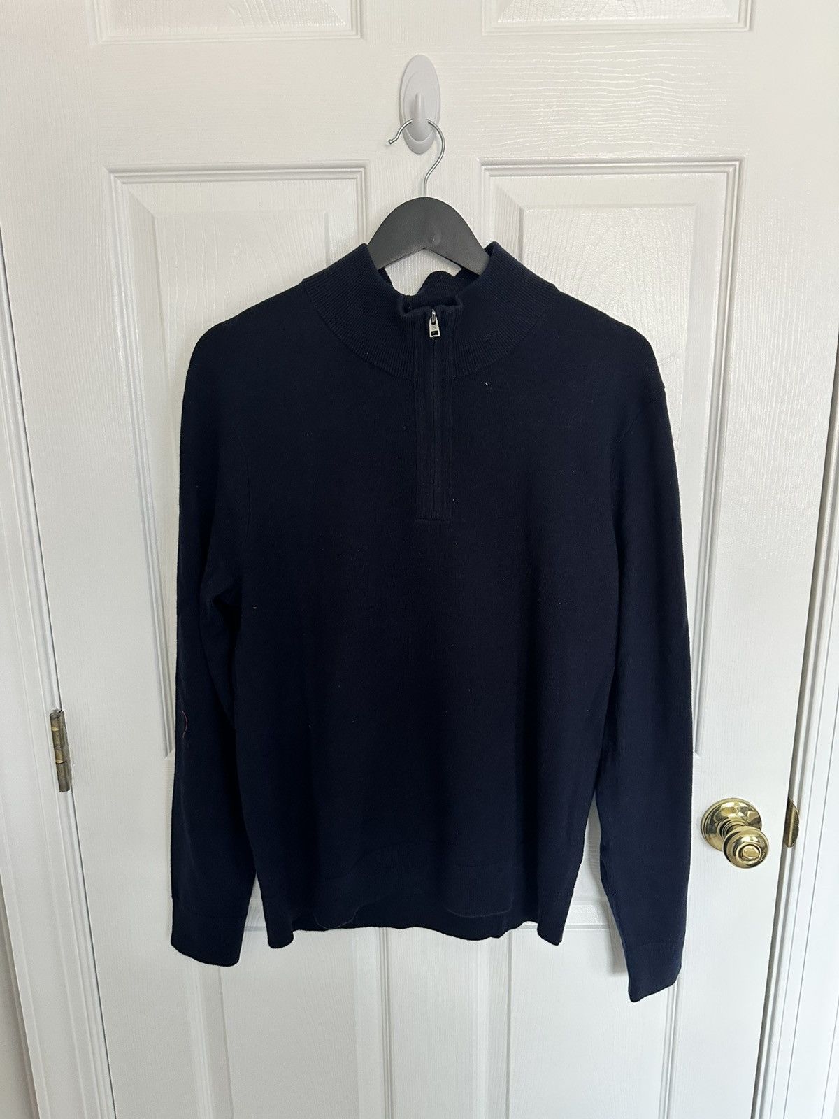 Banana Republic Banana Republic Italian Merino Half-Zip Sweater Navy - Med Size US M / EU 48-50 / 2 - 1 Thumbnail