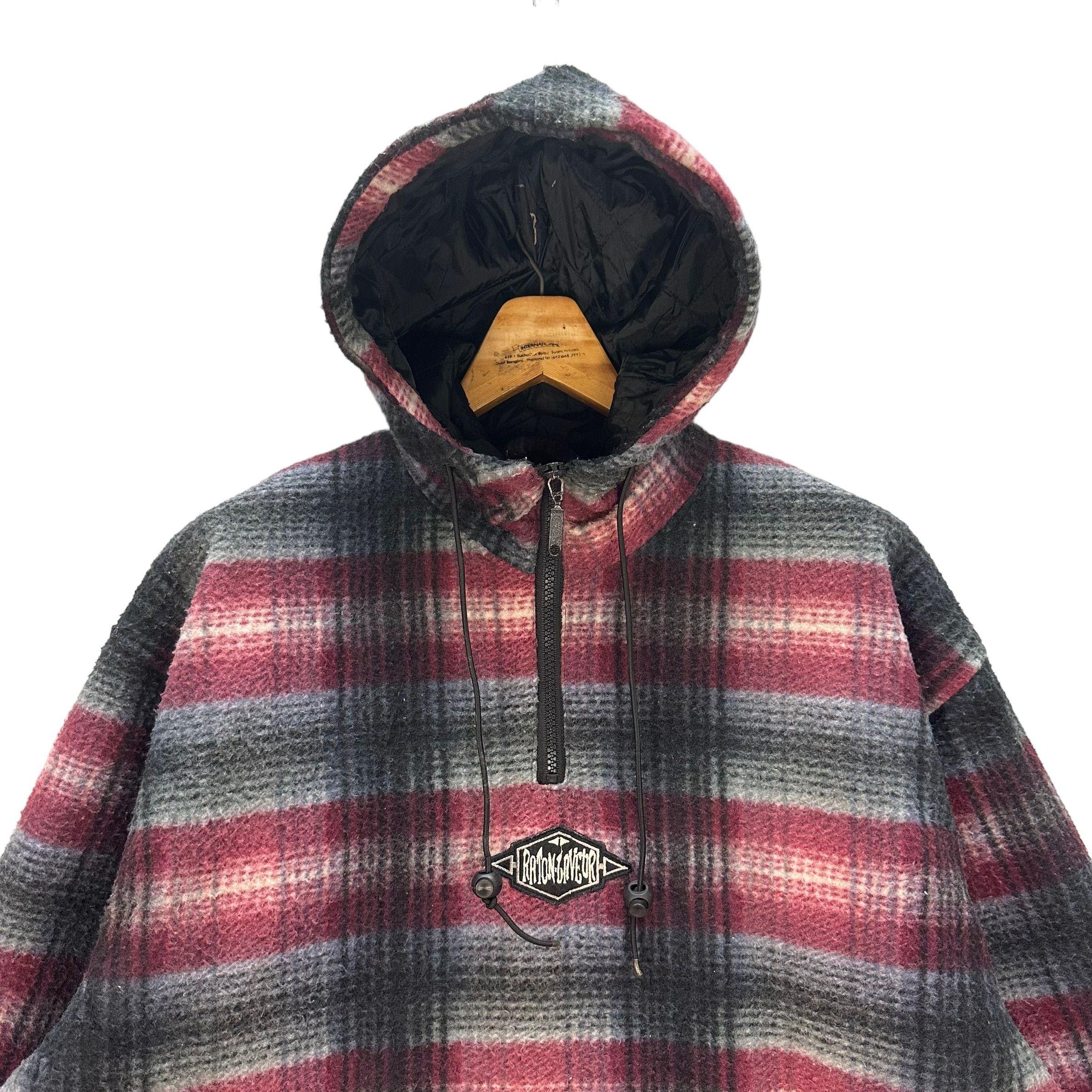 Japanese Brand PRACT RATON LAVEUR SHADOW PLAID ANORAK FLEECE #8735-023 Size US M / EU 48-50 / 2 - 2 Thumbnail
