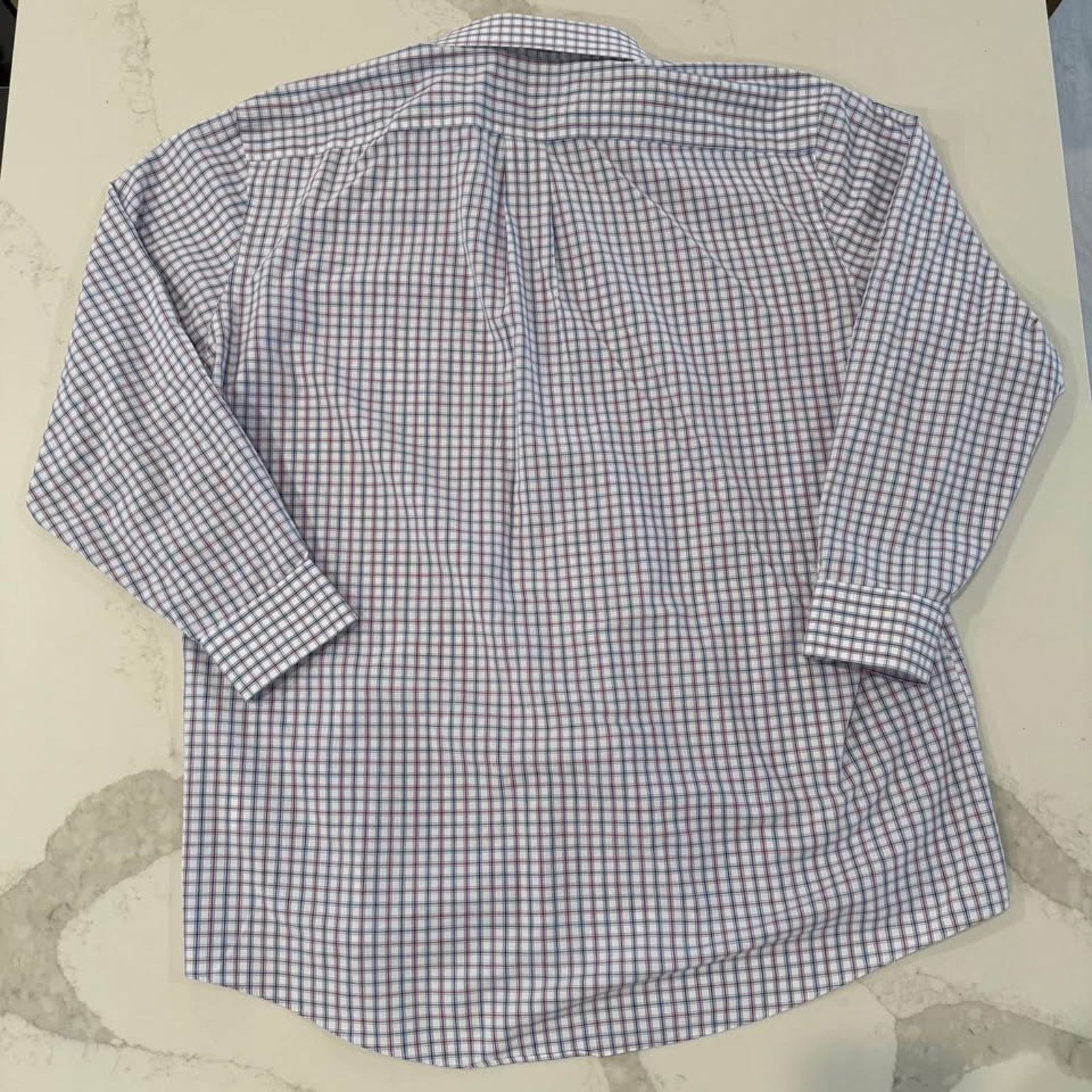 Stafford Stafford Dress Shirt Mens 18 34-35 White Plaid Regular Fit Size US XXL / EU 58 / 5 - 4 Thumbnail