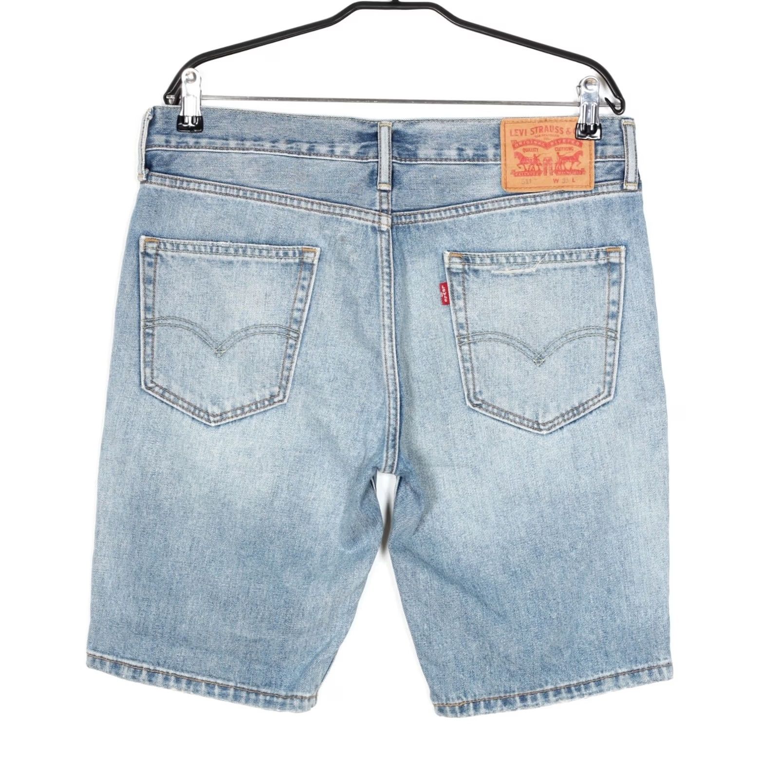 Levi's LEVI’S 511 Slim Fit Distressed Denim Shorts Men 31 Blue Bermuda Waist 31 in 5-Pocket DK6350 Size US 31 - 2 Thumbnail