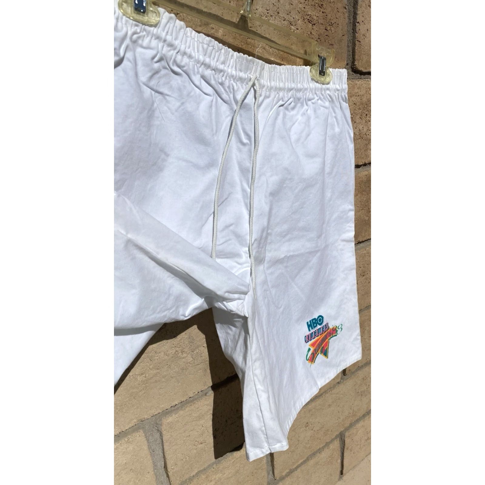 Vintage VINTAGE HBO Cinemax Summer Of 88 Graphics Shorts Drawstring White Cotton Size L Mens Shorts Size US 33 - 4 Thumbnail