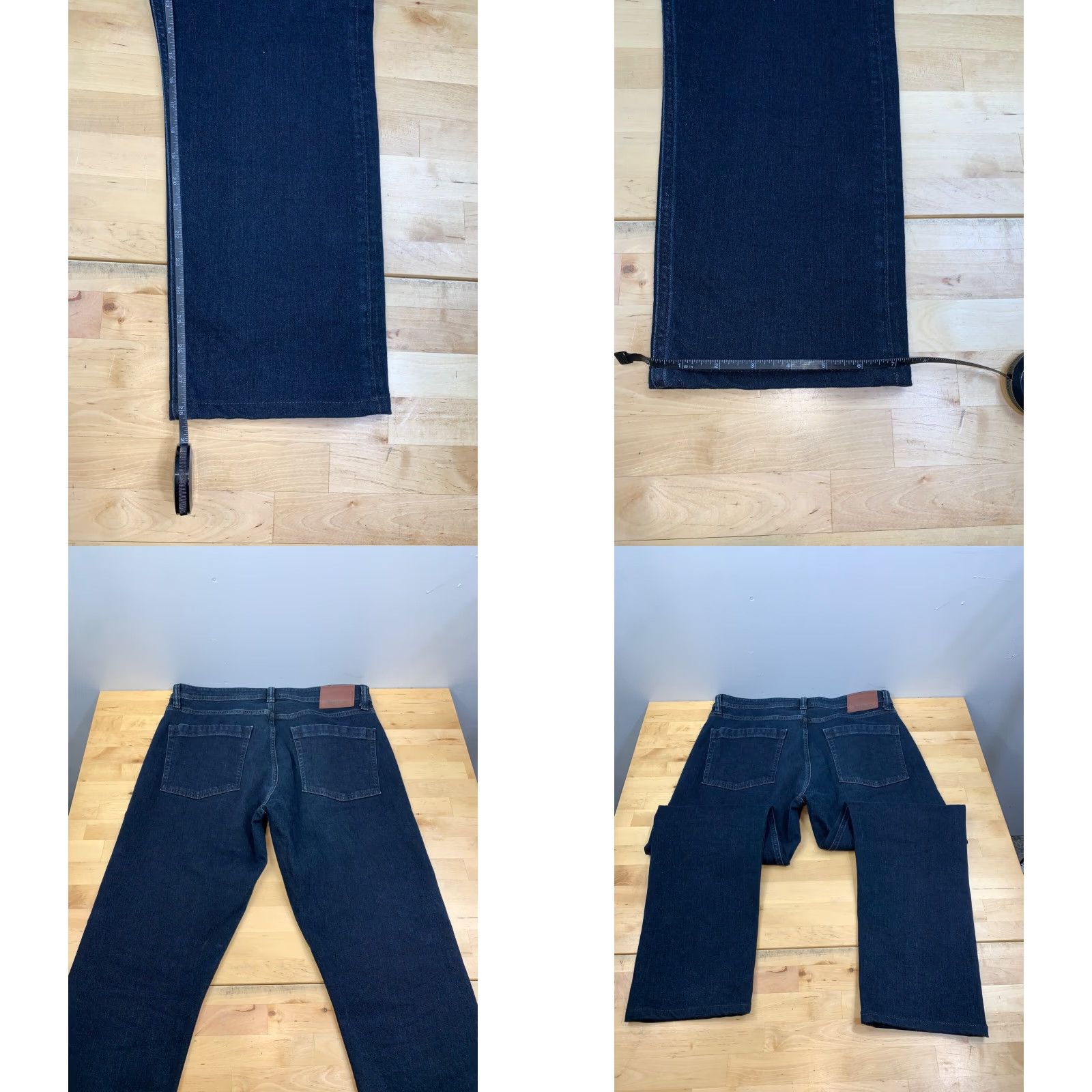 Denime Revtown Jeans Mens 31x31 Denim Blue Dark Wash Regular Tapered 31 Inseam Comfort Pockets Stretch Vintage No #8754 Size US 31 - 8 Thumbnail