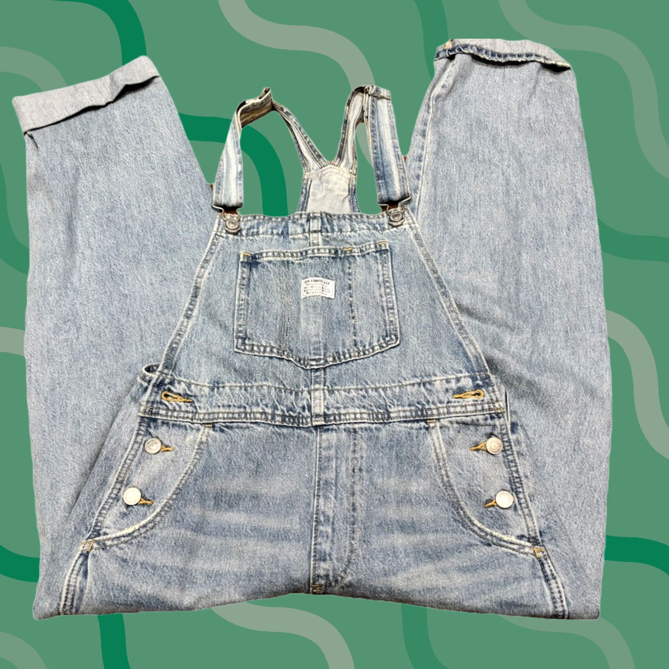 Levi's VINTAGE Levi’s Two Horses Brand Overalls Women’s Small Faded Blue Size 28" / US 6 / IT 42 - 1 Thumbnail