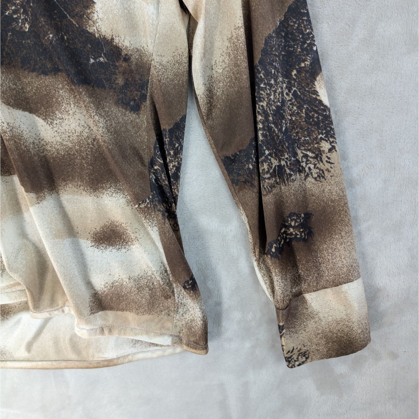 Oleg Cassini Vtg Oleg Cassini by Burma 70s Mountain Print Disco Shirt Men Size US M / EU 48-50 / 2 - 6 Thumbnail