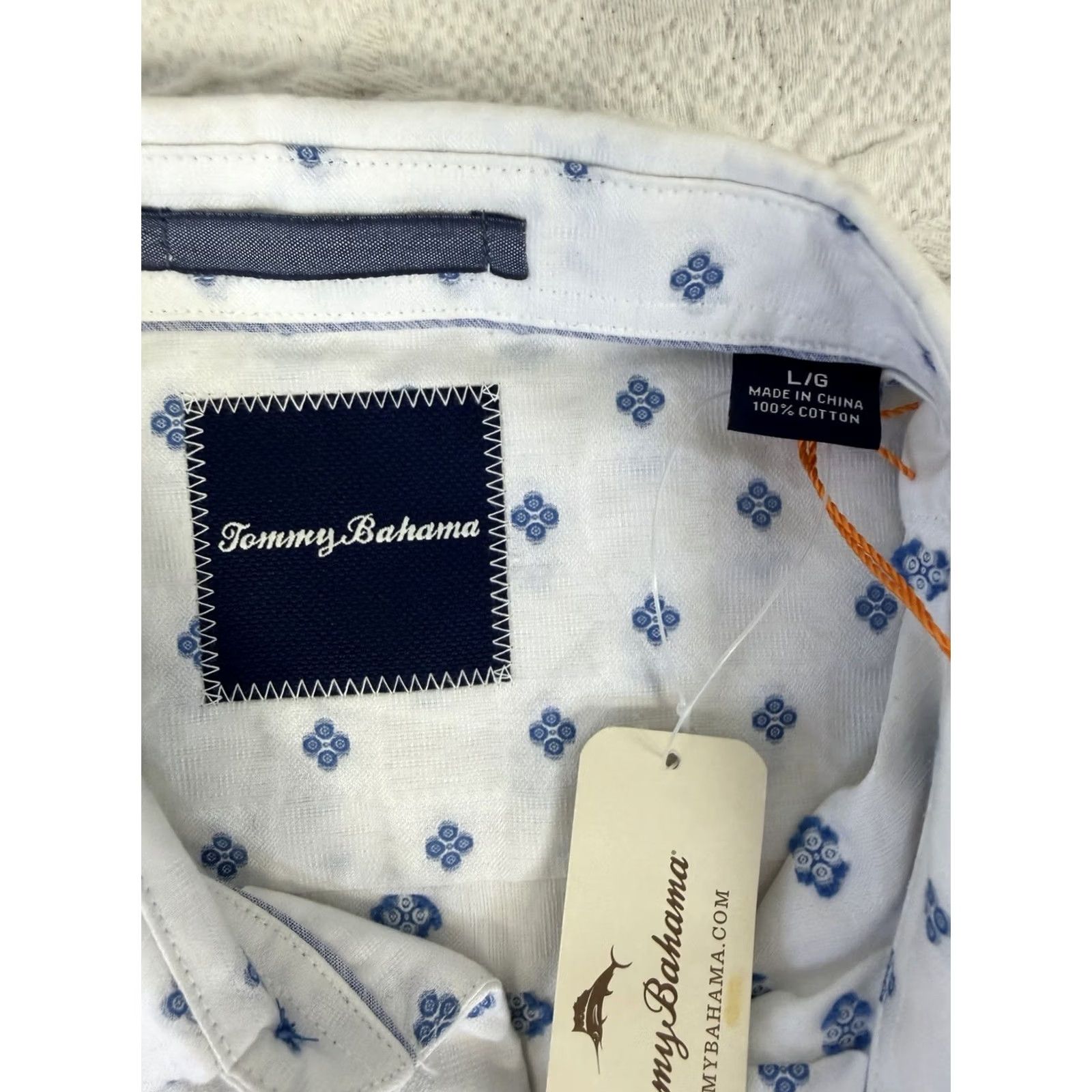 Tommy Bahama Tommy Bahama Mens Diamond Dobby Geometric Shirt XL Blue NWT Size US XL / EU 56 / 4 - 5 Thumbnail