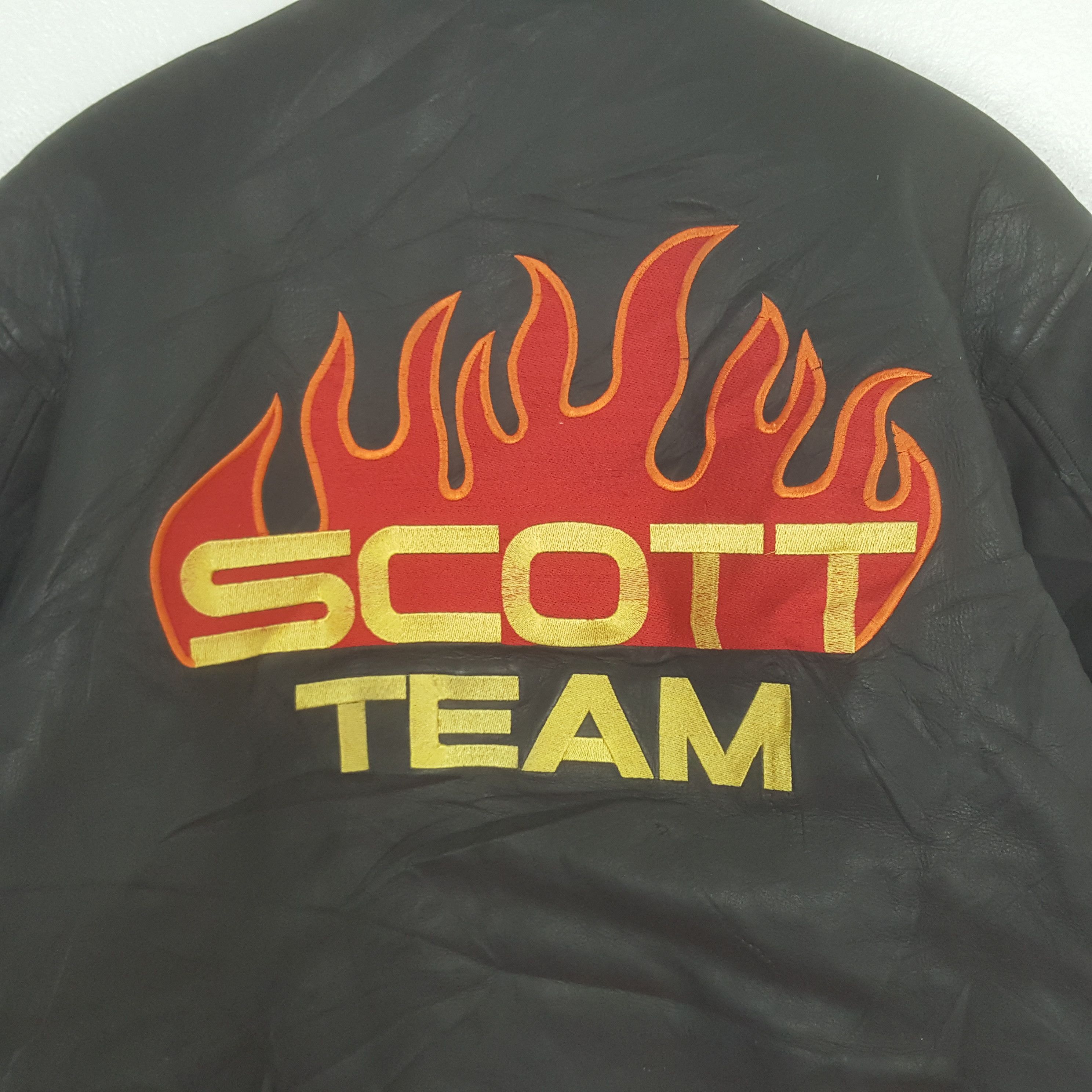 Japanese Brand Vintage Scott Team Japanese Racing Leather Jacket C305N6 Size US L / EU 52-54 / 3 - 2 Thumbnail