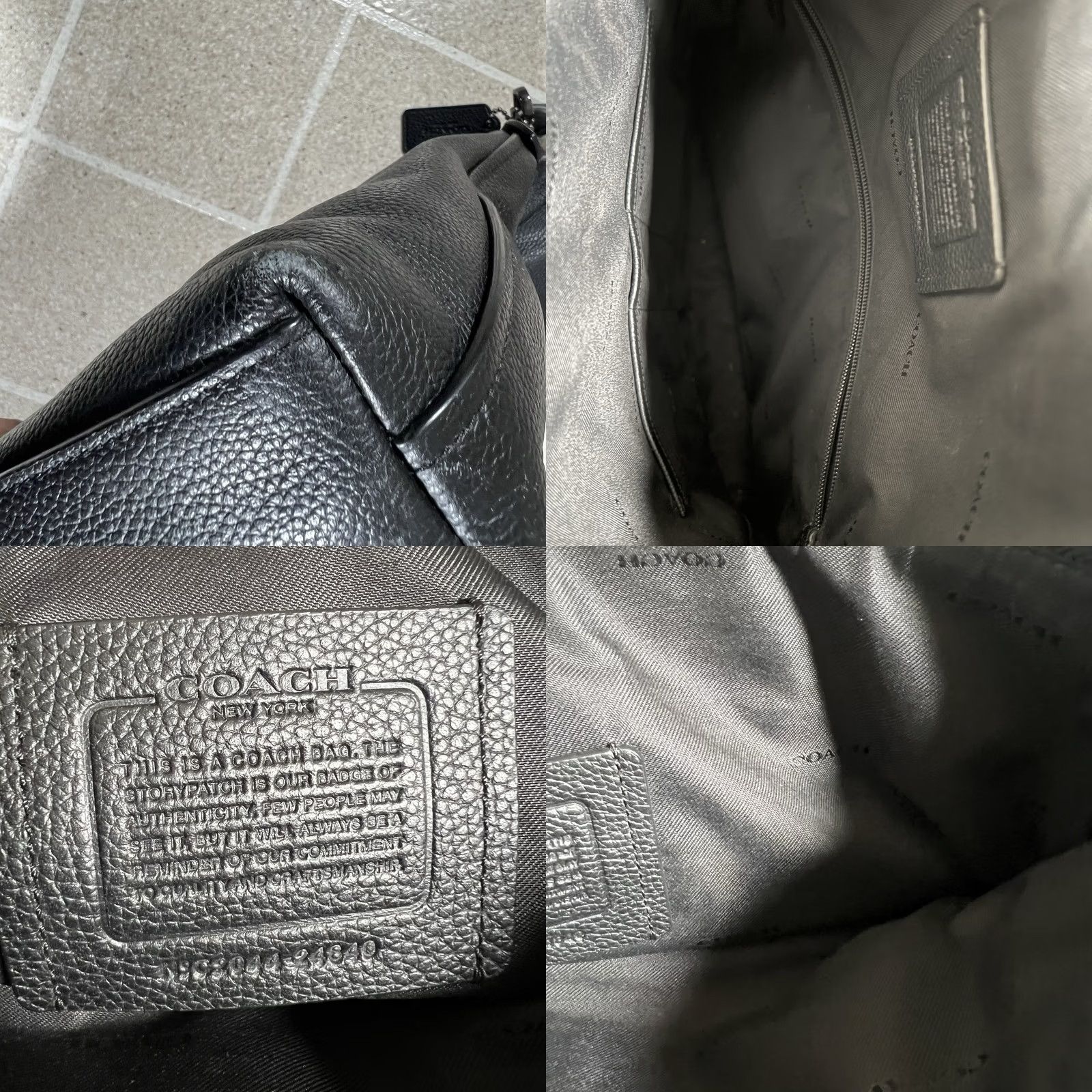 Coach Coach Metropolitan Tote Crossbody Black Leather Utility Tote with Crossbody Strap Men Pebbled Leather 24840 Size ONE SIZE - 8 Thumbnail