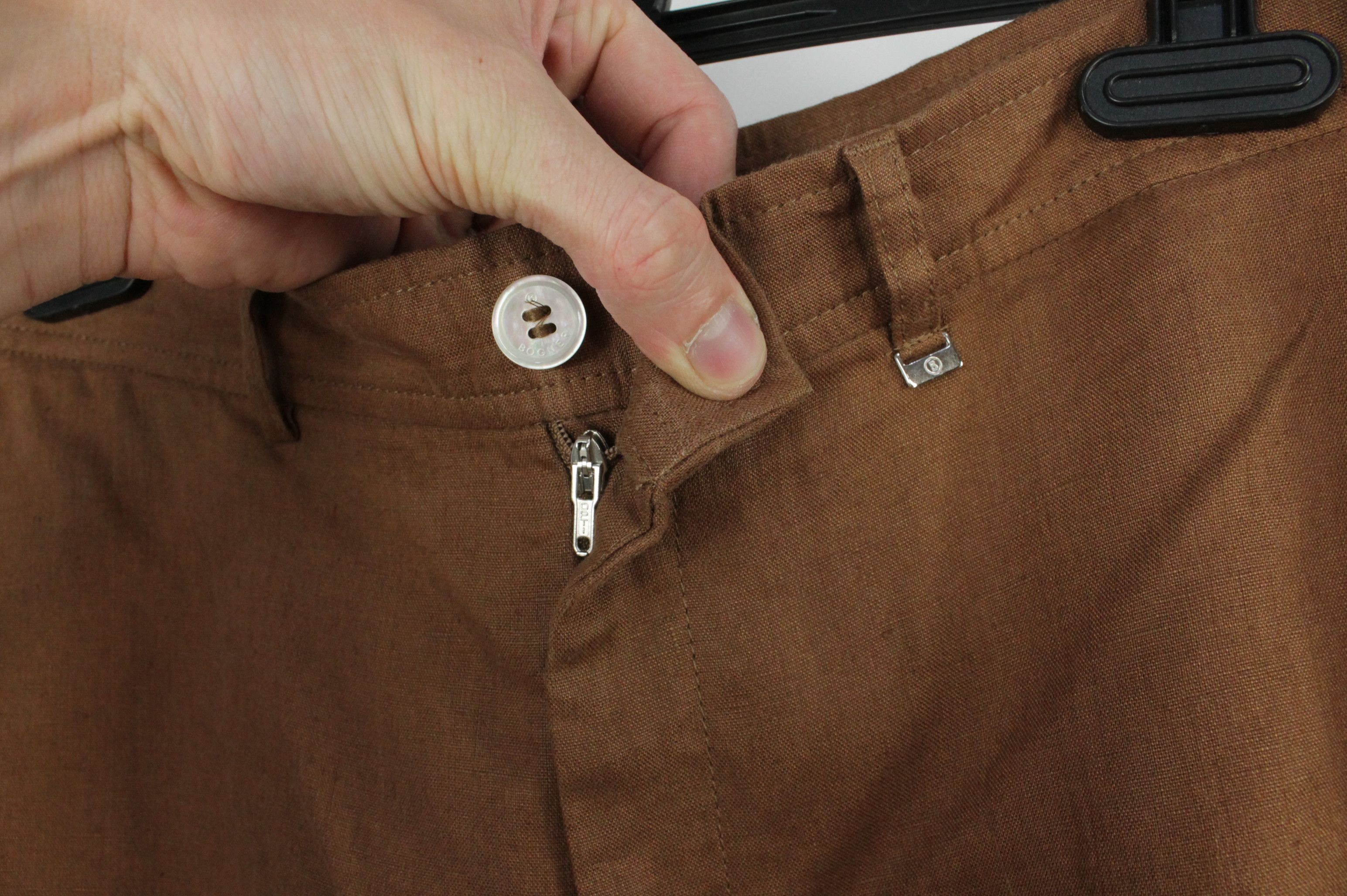 Bogner × Designer Bogner Brown Linen Wide Leg Casual Women's Pants Size 38" / US 16 / IT 52 - 4 Thumbnail