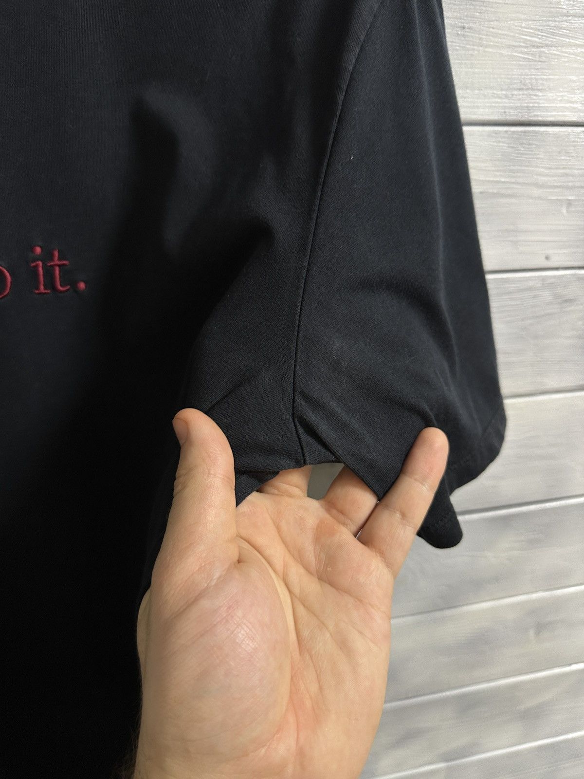 Nike × Vintage Rare T-Shirt Nike Just Do It Centr Swoosh Drill Y2K Size US M / EU 48-50 / 2 - 6 Thumbnail