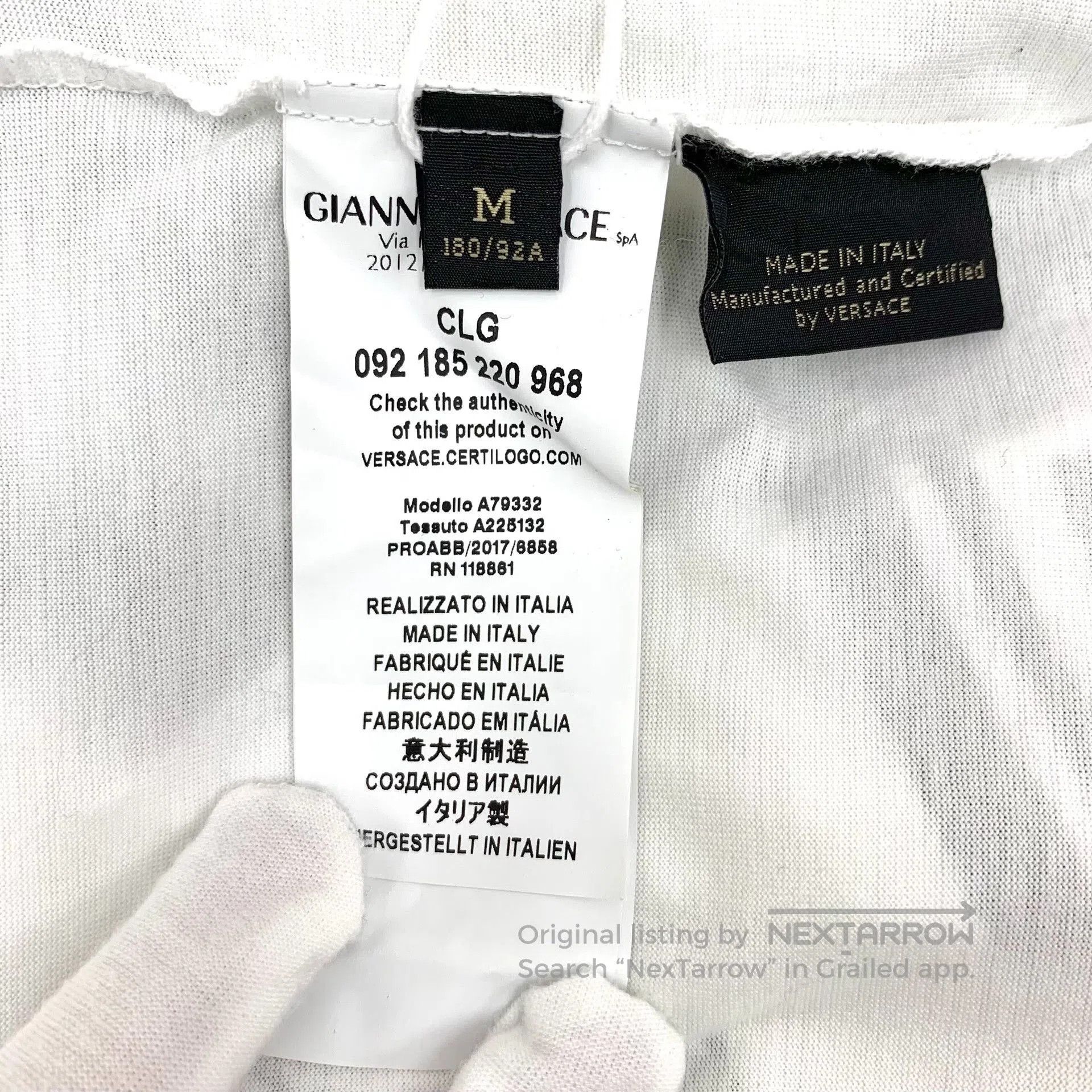 Versace Versace White Baroque Print Cotton T-Shirt. Size US M / EU 48-50 / 2 - 6 Thumbnail