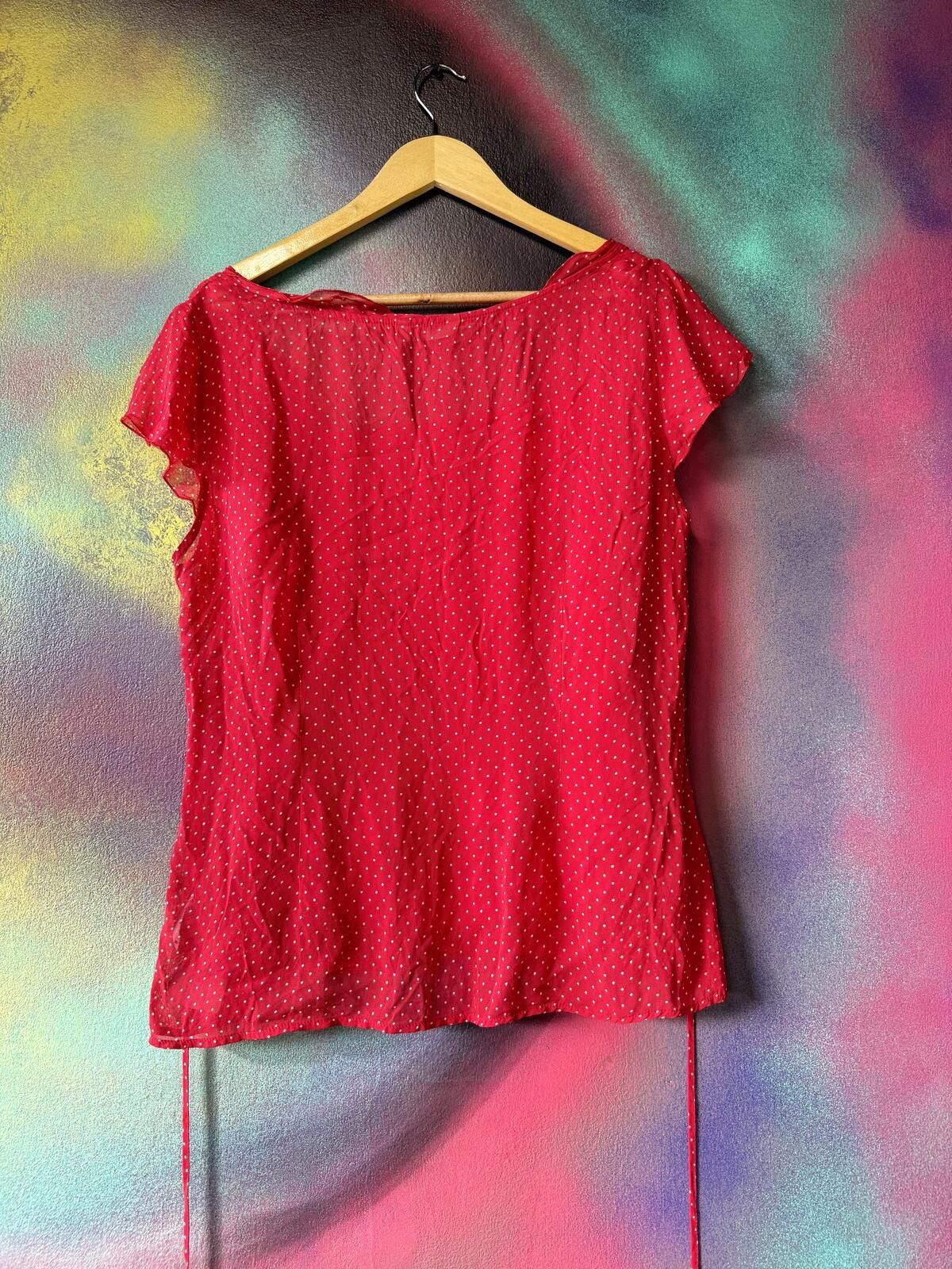 Marks & Spencer Marks & Spencer red polka dot blouse in size 16 Size XL / US 12-14 / IT 48-50 - 4 Thumbnail
