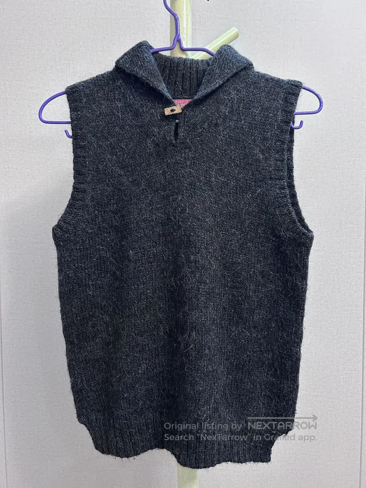 45rpm Wool Blend Knitted Vest with Button. Size M / US 6-8 / IT 42-44 - 2 Thumbnail