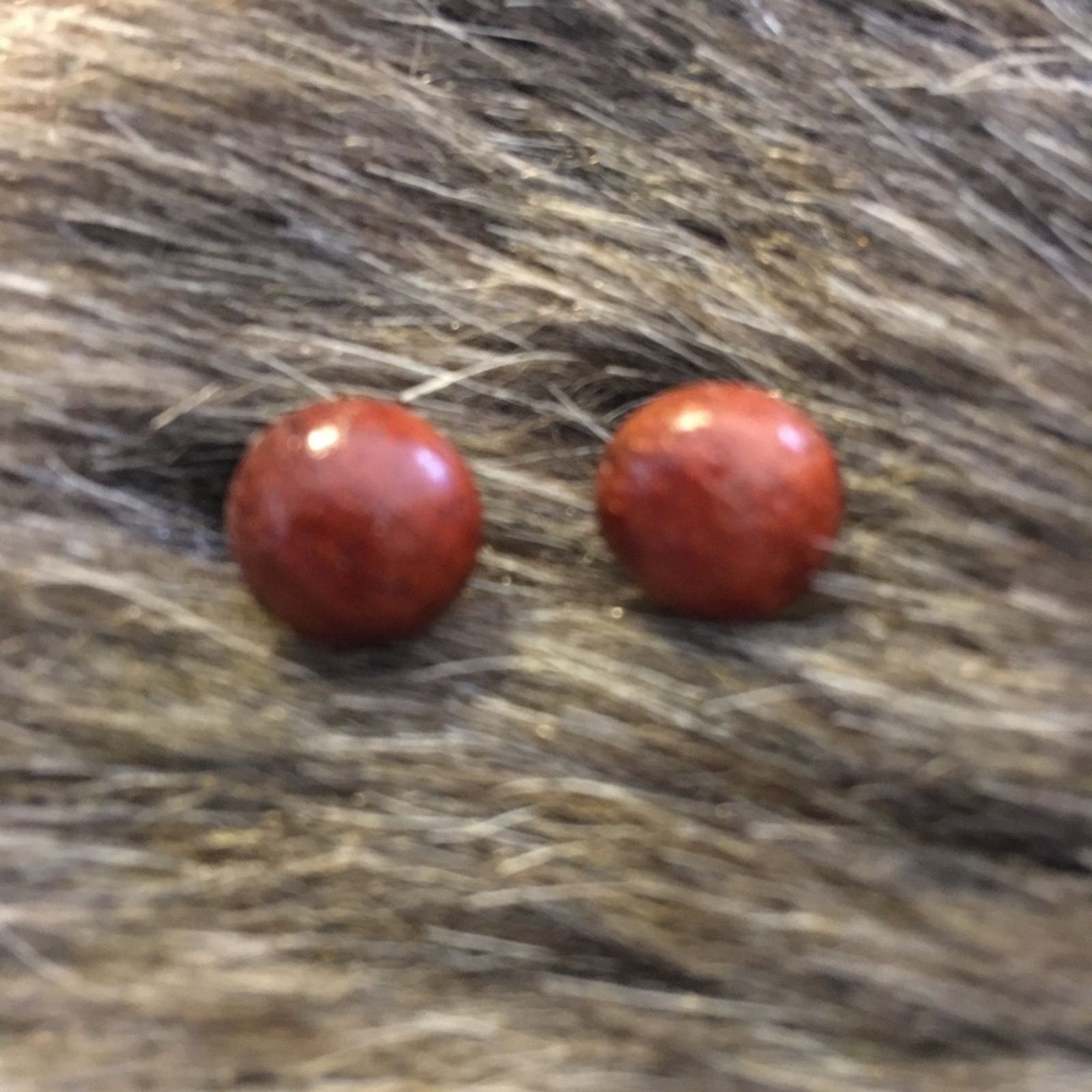 Jewelry Vintage 6mm round wood pierced earrings Size ONE SIZE - 1 Thumbnail