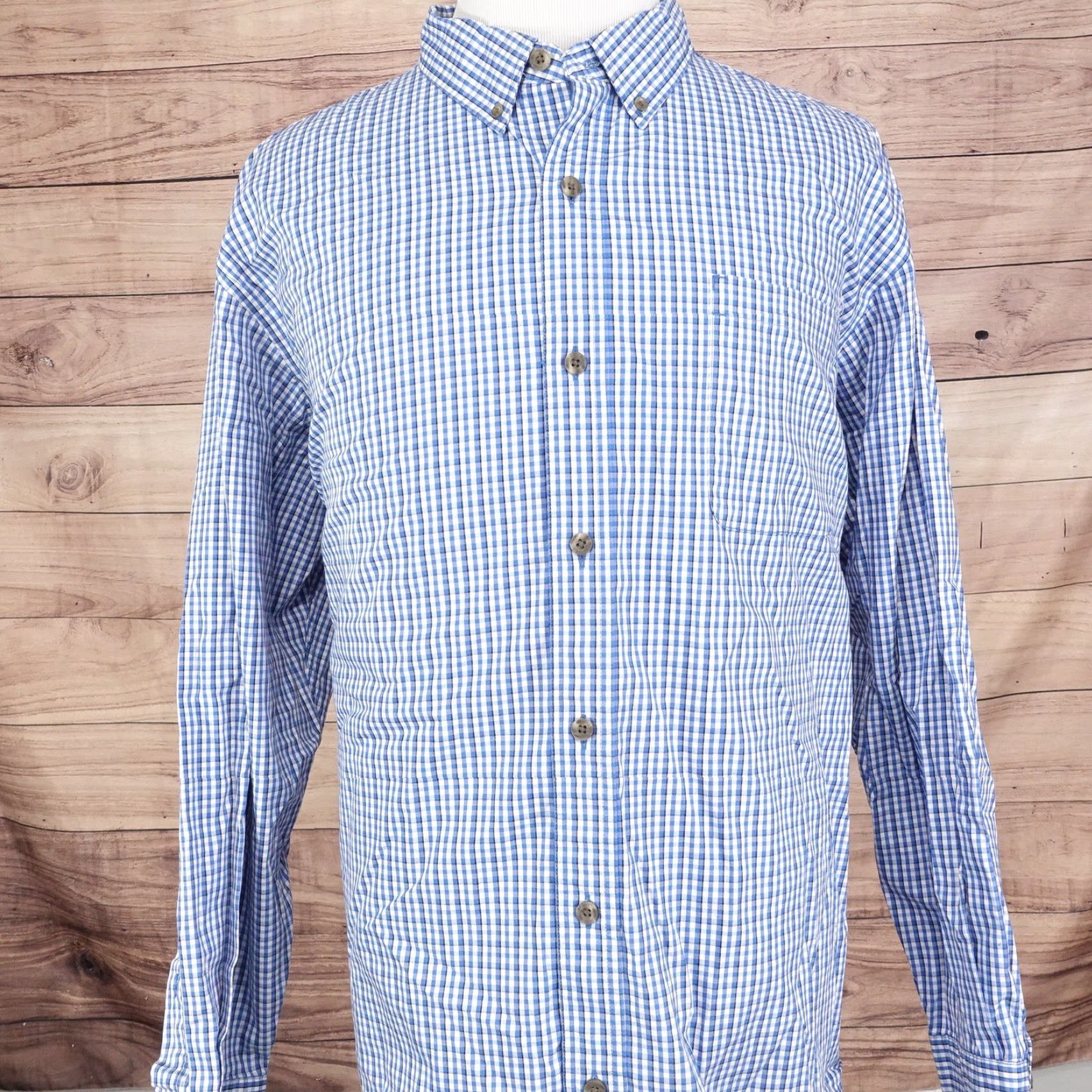Vintage Red Head Band Co Blue Gingham Check Button Down Shirt Mens 3XL Size US XXL / EU 58 / 5 - 3 Thumbnail