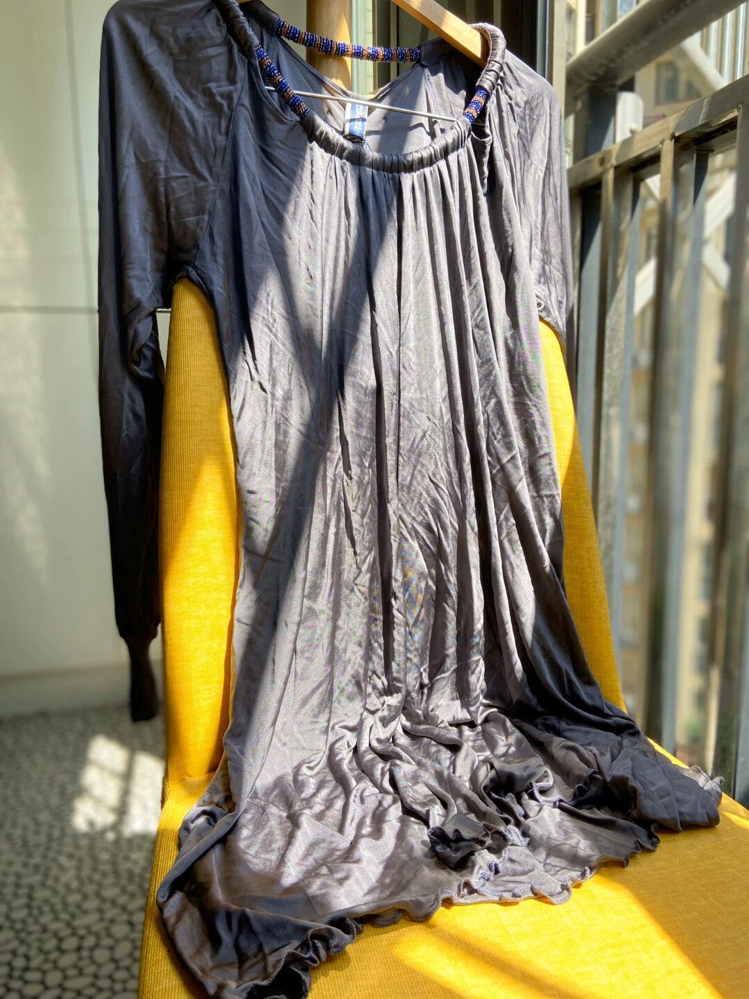Jean Paul Gaultier JPG Dress Cutout Bead Neck Cuffed Sleeves Flow 5E Size XS / US 0-2 / IT 36-38 - 7 Thumbnail