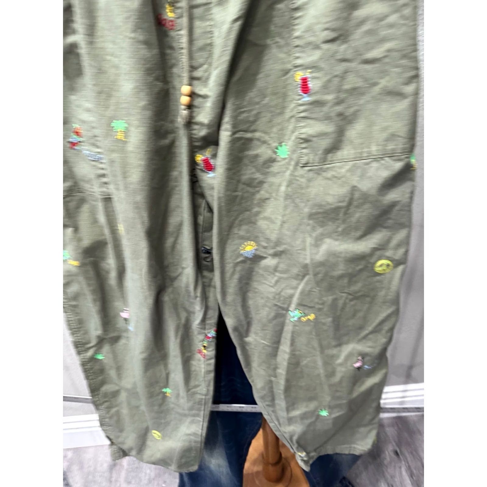 Champion Champion Pants 2XL Drawstring Peace Sign Sun Logo Stitched Rare Multicolor Mens Size US 39 - 2 Thumbnail