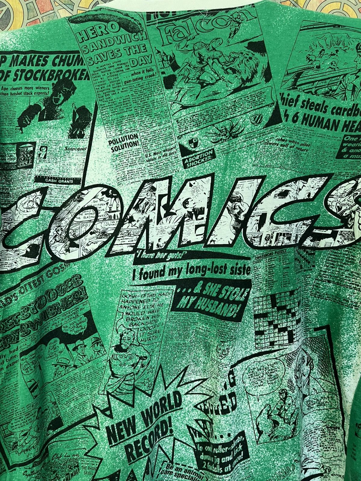 Vintage Falcon Newspaper all over print Promo tee akira vintage 90’s Size US L / EU 52-54 / 3 - 10 Thumbnail