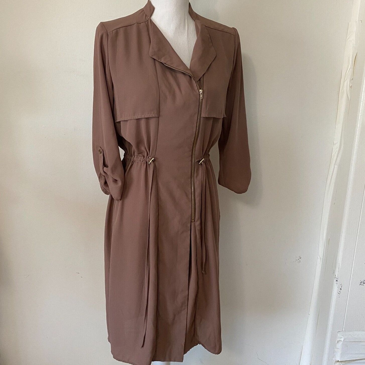 Other Spoon Utility Cinch Waist Tab Sleeve Shirtdress Front Zip S Size S / US 4 / IT 40 - 1 Thumbnail