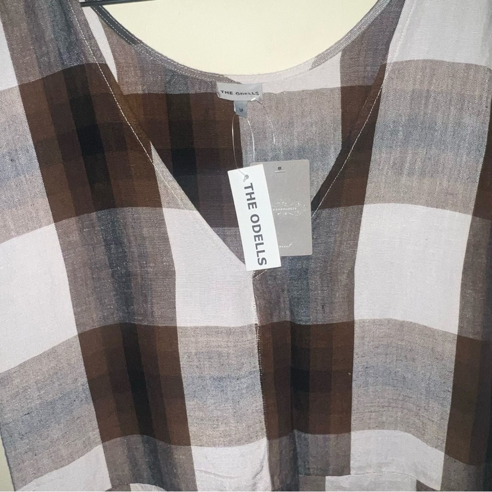 Anthropologie NWT ANTHRO THE ODELLS checked jumpsuit L Size 42" / US 20 - 6 Thumbnail