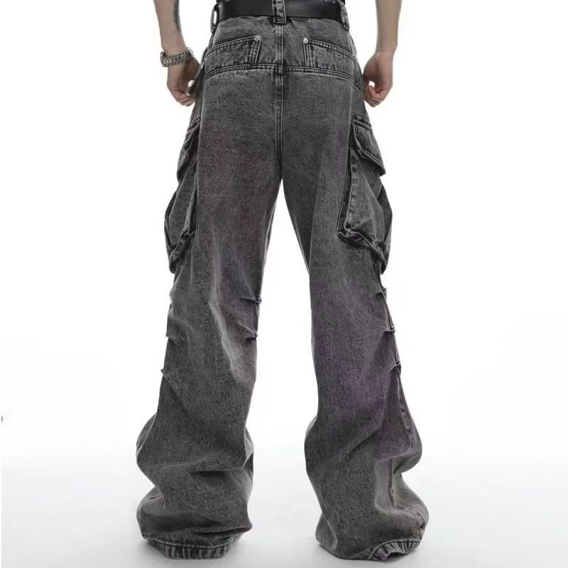 Japanese Brand × Jean Vintage washed stacked design wide leg jeans Size US 34 / EU 50 - 5 Thumbnail