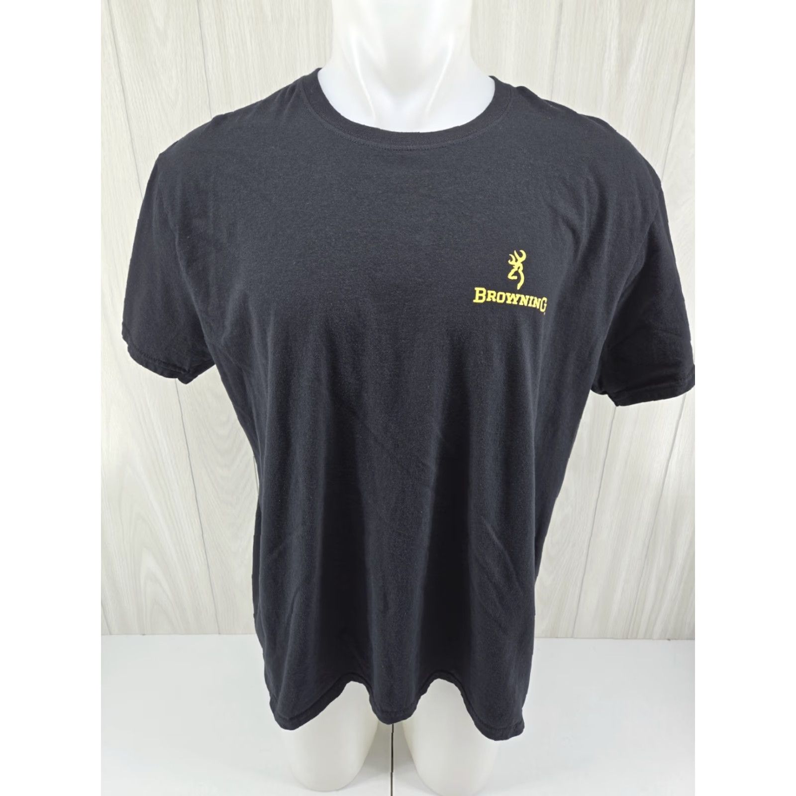Vintage Browning Black T Shirt Mens XL Crew Neck American Flag Hunting Size US XL / EU 56 / 4 - 3 Thumbnail