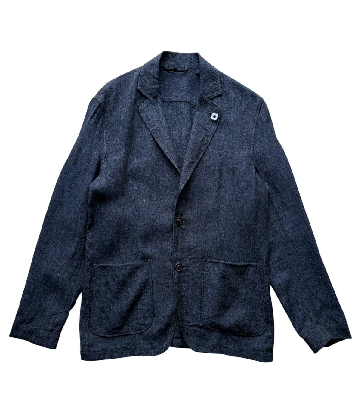 Lardini 💥LUXURY💥 Lardini Indigo Blue Blazer Jacket Size US M / EU 48-50 / 2 - 1 Thumbnail
