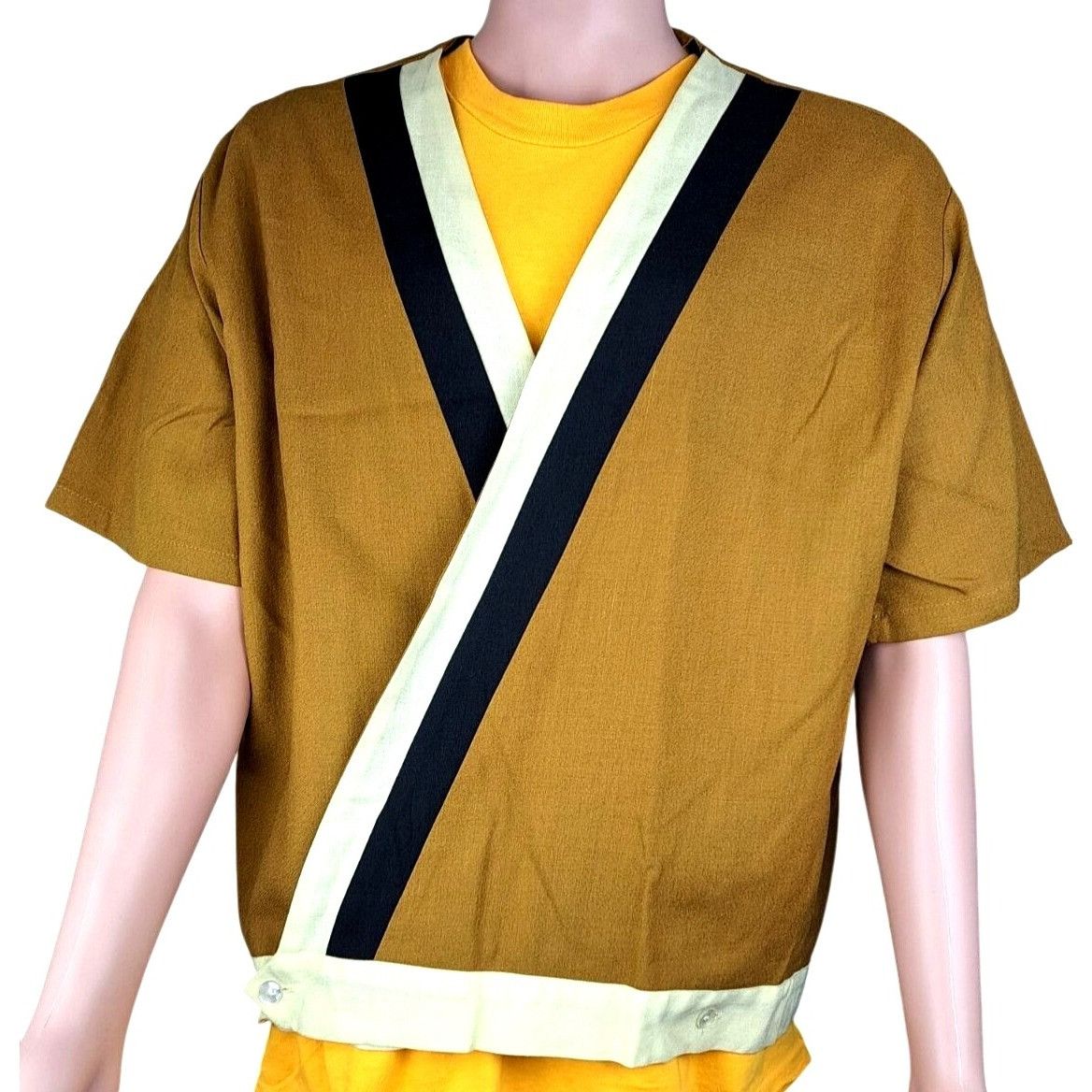 Vintage Vintage Wrap Shirt Mustard Brown Crossover Grandpa Atomic XL Size US XL / EU 56 / 4 - 6 Thumbnail