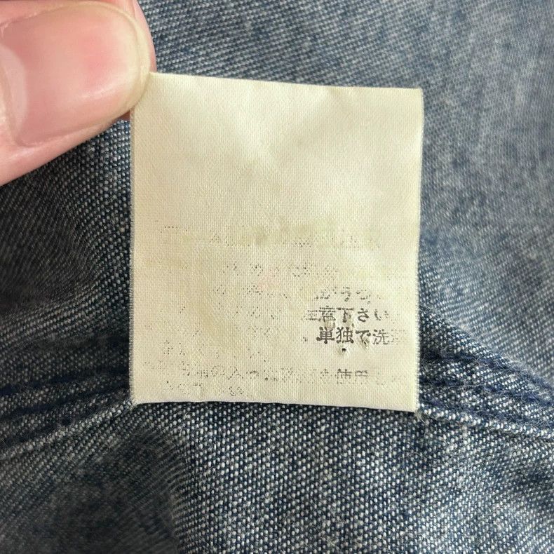 Yohji Yamamoto Yohji Yamamoto size os 90s Floral Neck Denim Shirt Size US M / EU 48-50 / 2 - 7 Thumbnail