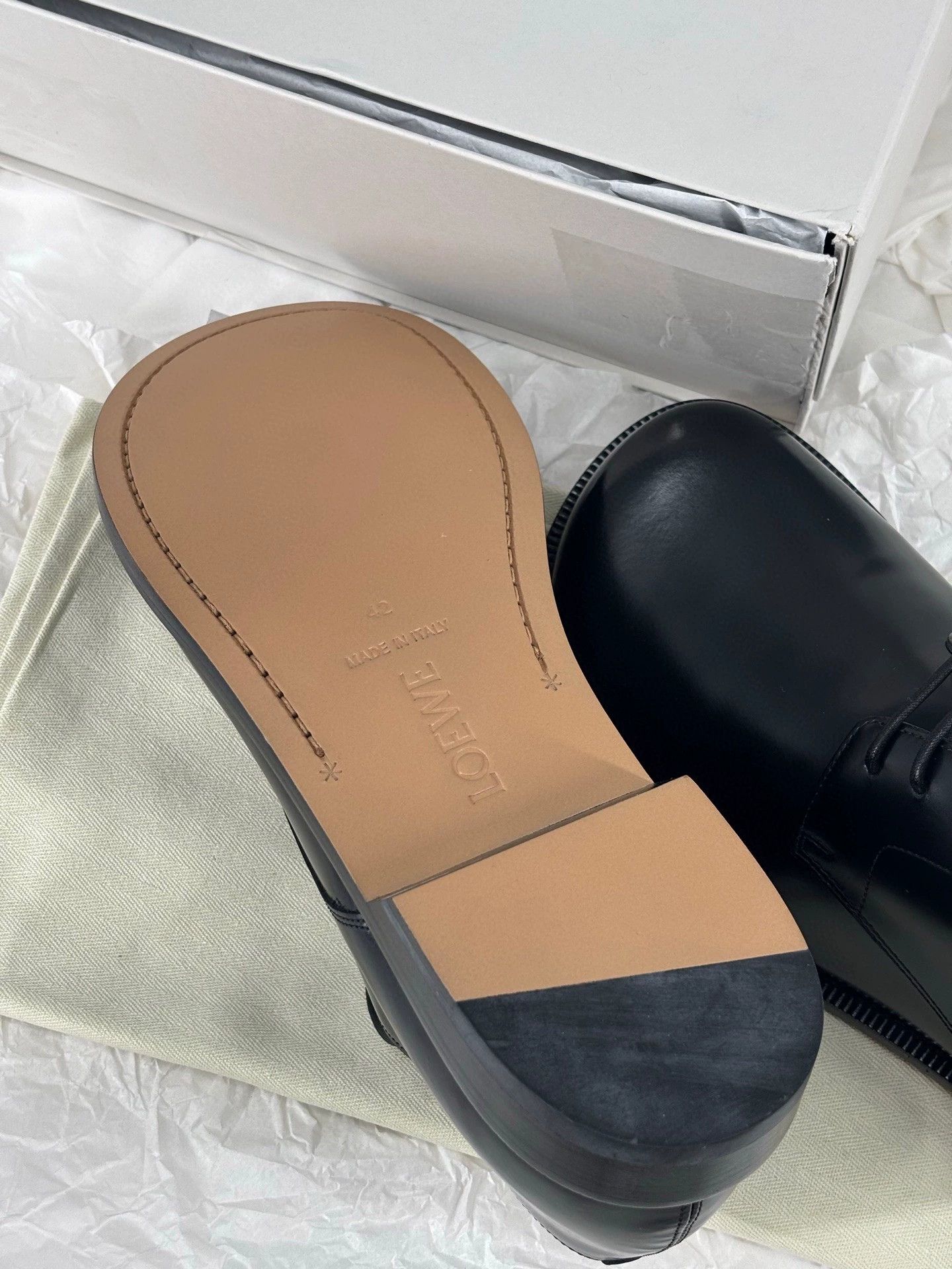 Loewe Loewe Black Leather Campo Shoes for Men Size US 8.5 / EU 41-42 - 6 Thumbnail