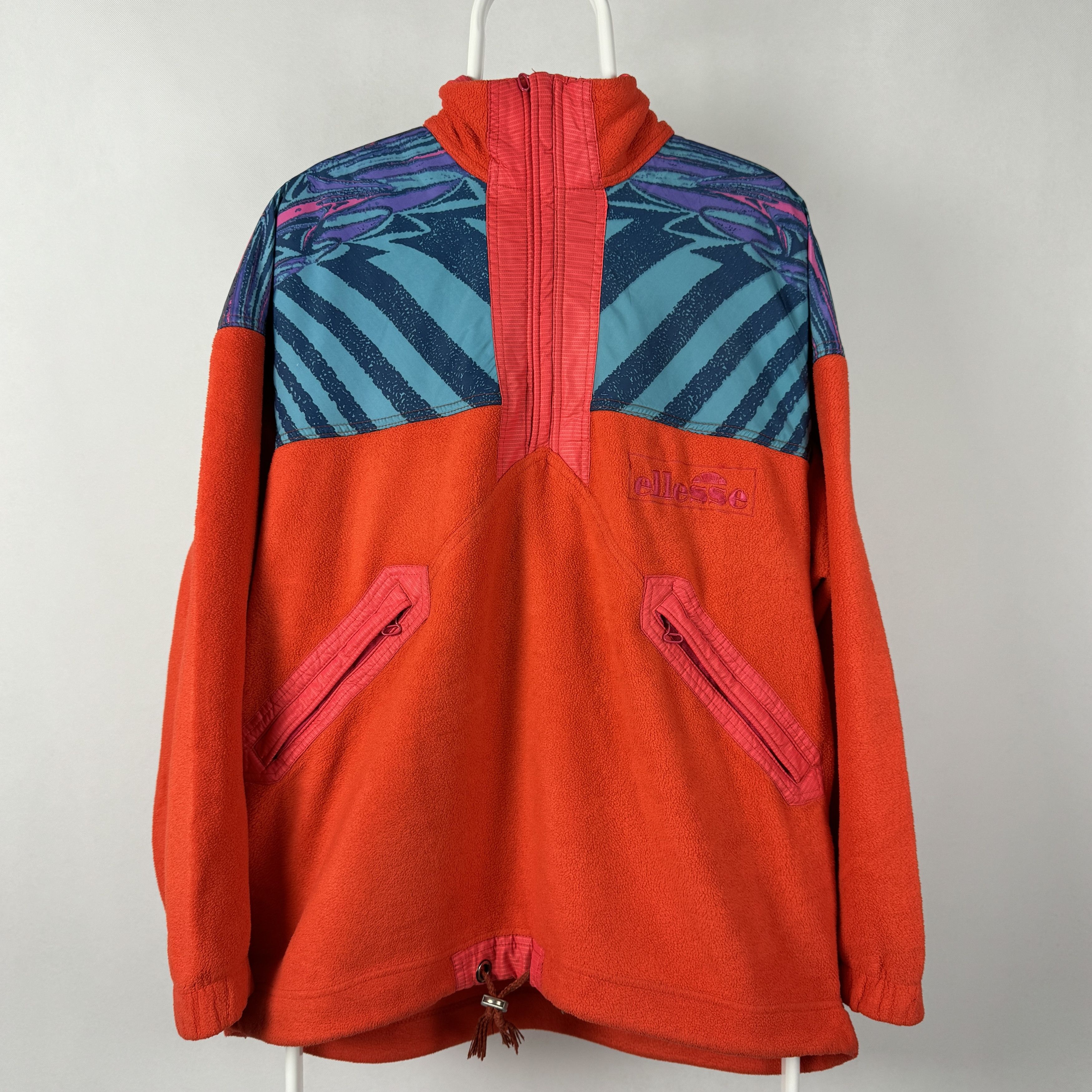 image of Fleece Vintage Ellesse Perugia Italia Jacket in Orange, Men's (Size XL)