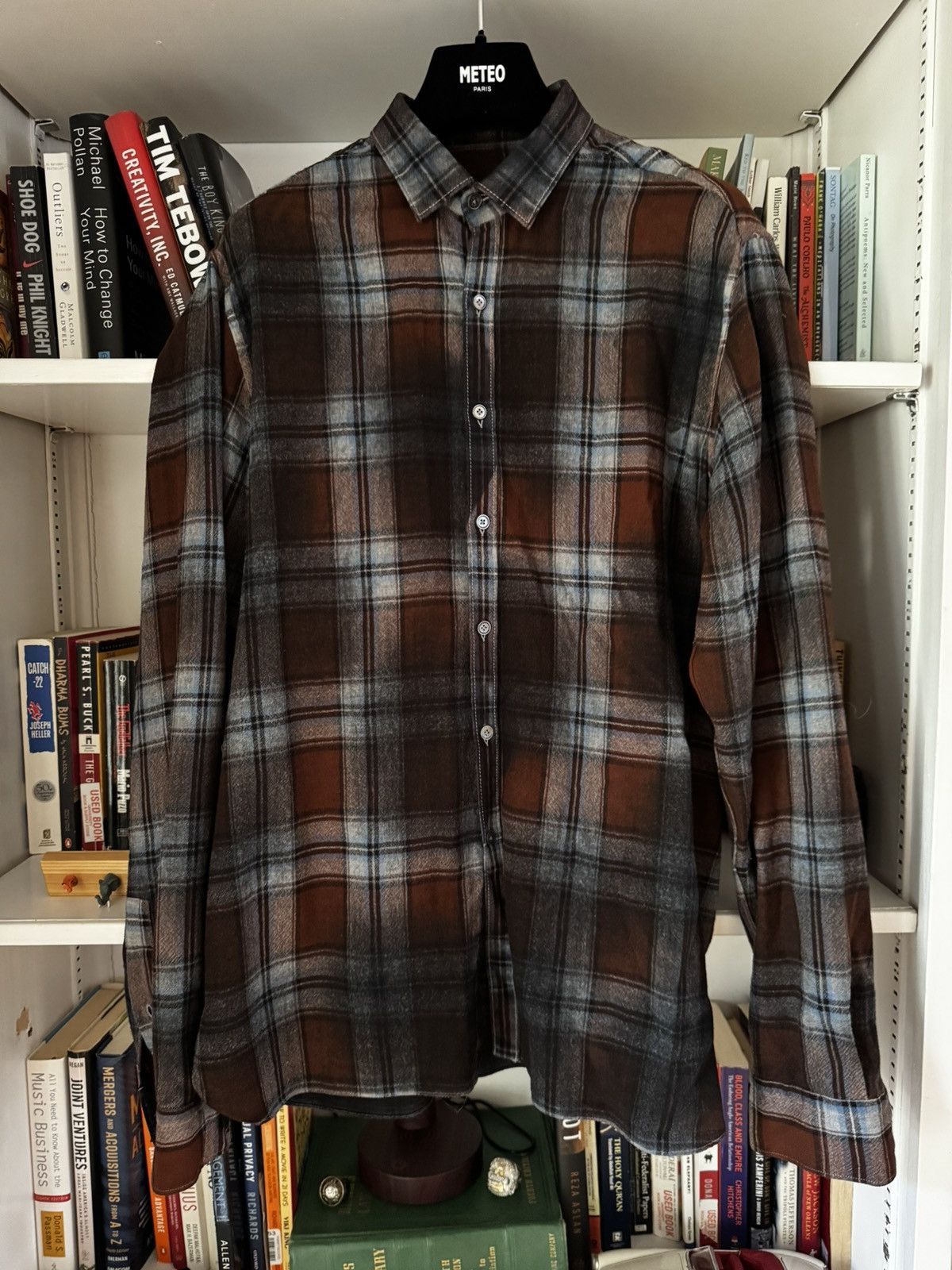 Lanvin Lanvin Flannel Wool Spray Paint Effect Plaid Shirt Size US L / EU 52-54 / 3 - 1 Thumbnail