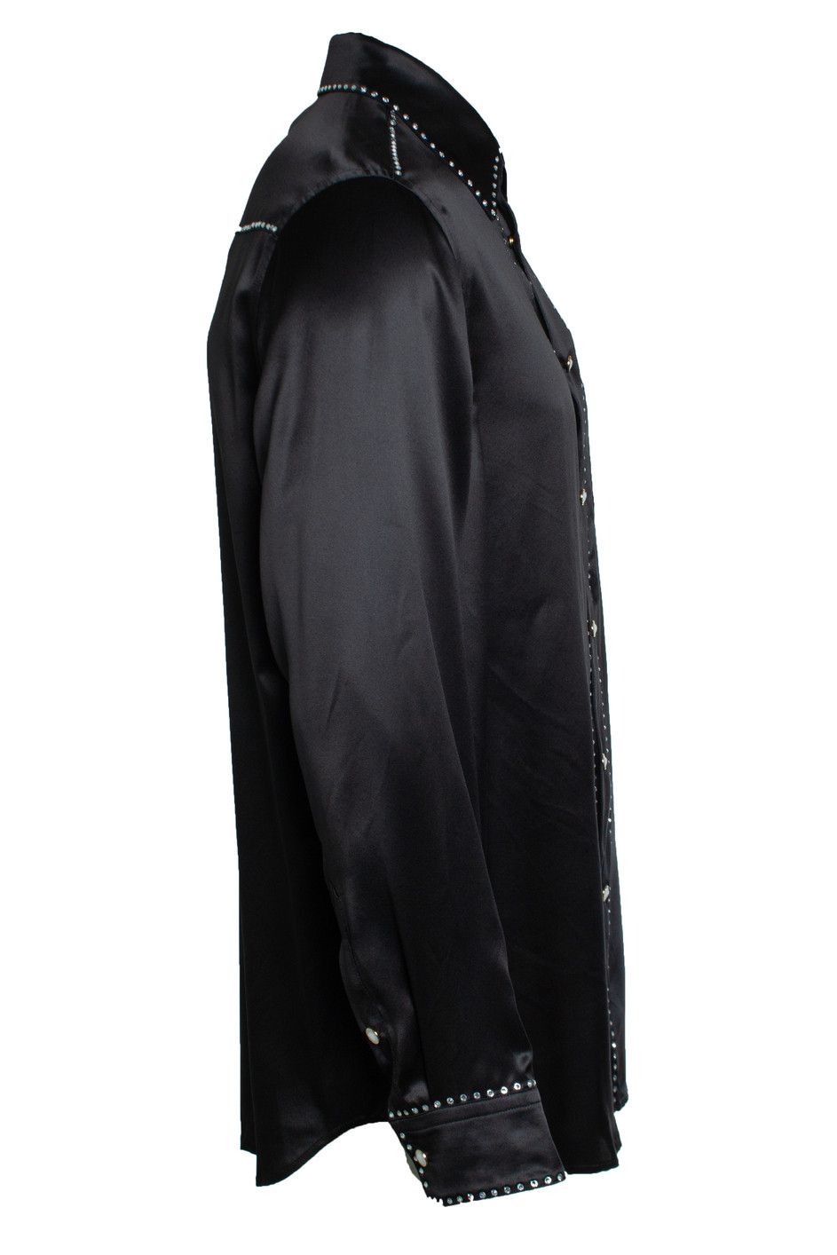 Versace Versace, Black satin shirt with rhinestones Size US M / EU 48-50 / 2 - 4 Thumbnail