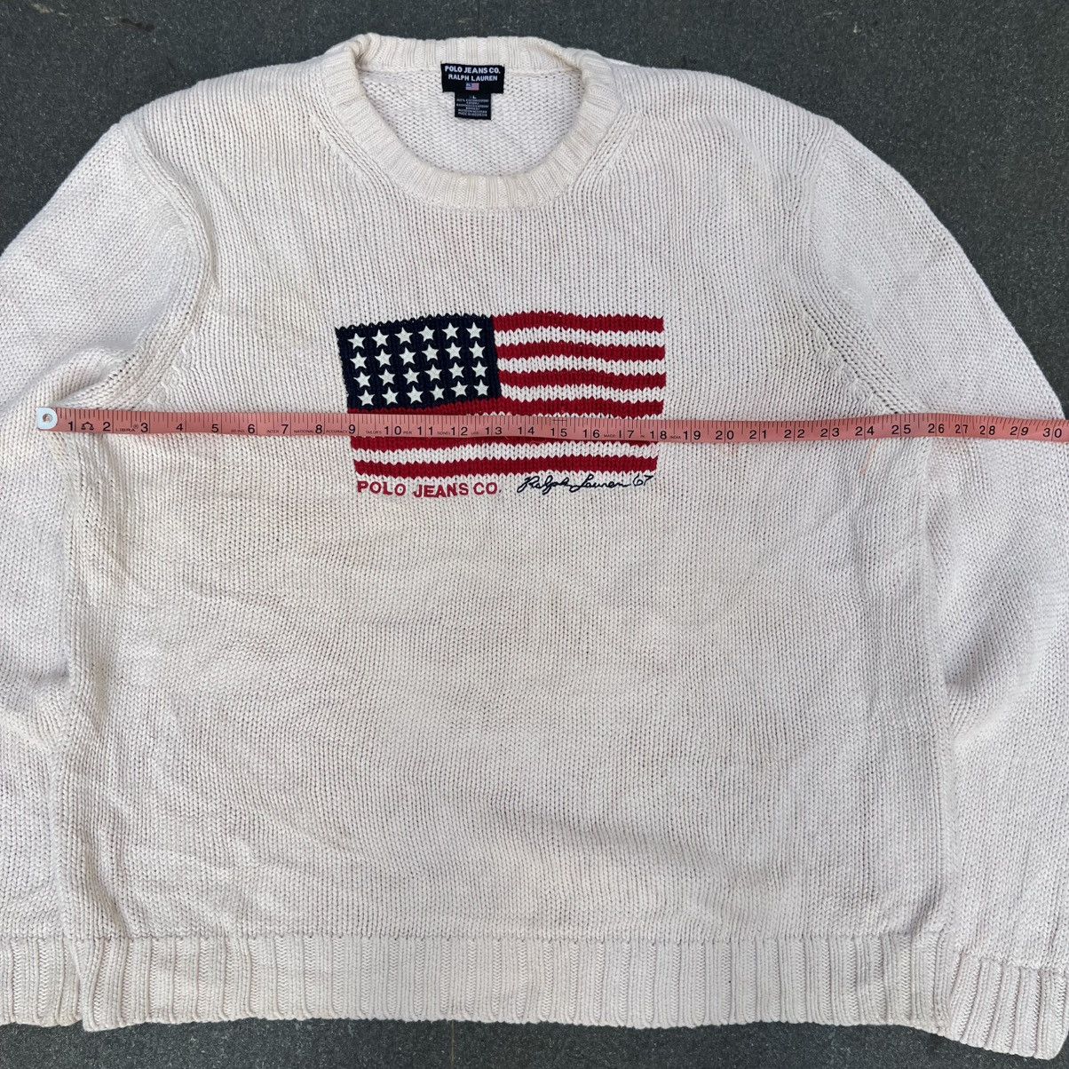 Designer × Polo Ralph Lauren × Vintage Vintage Polo American Flag Knit Sweater Size US L / EU 52-54 / 3 - 6 Thumbnail