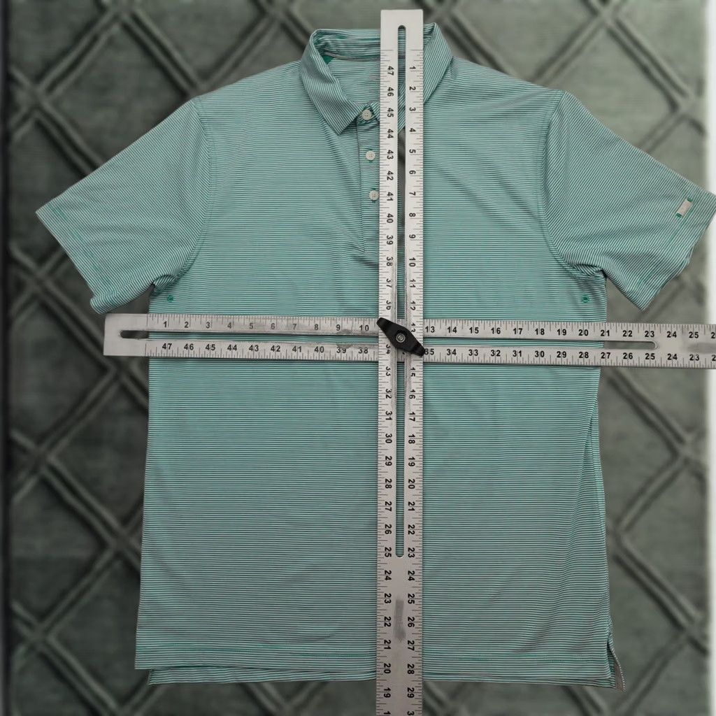 Nike Nike Golf Polo Shirt Mens M 21X28 Striped GREEN w/ Metal Swoosh Vented Shirt Size US M / EU 48-50 / 2 - 1 Thumbnail
