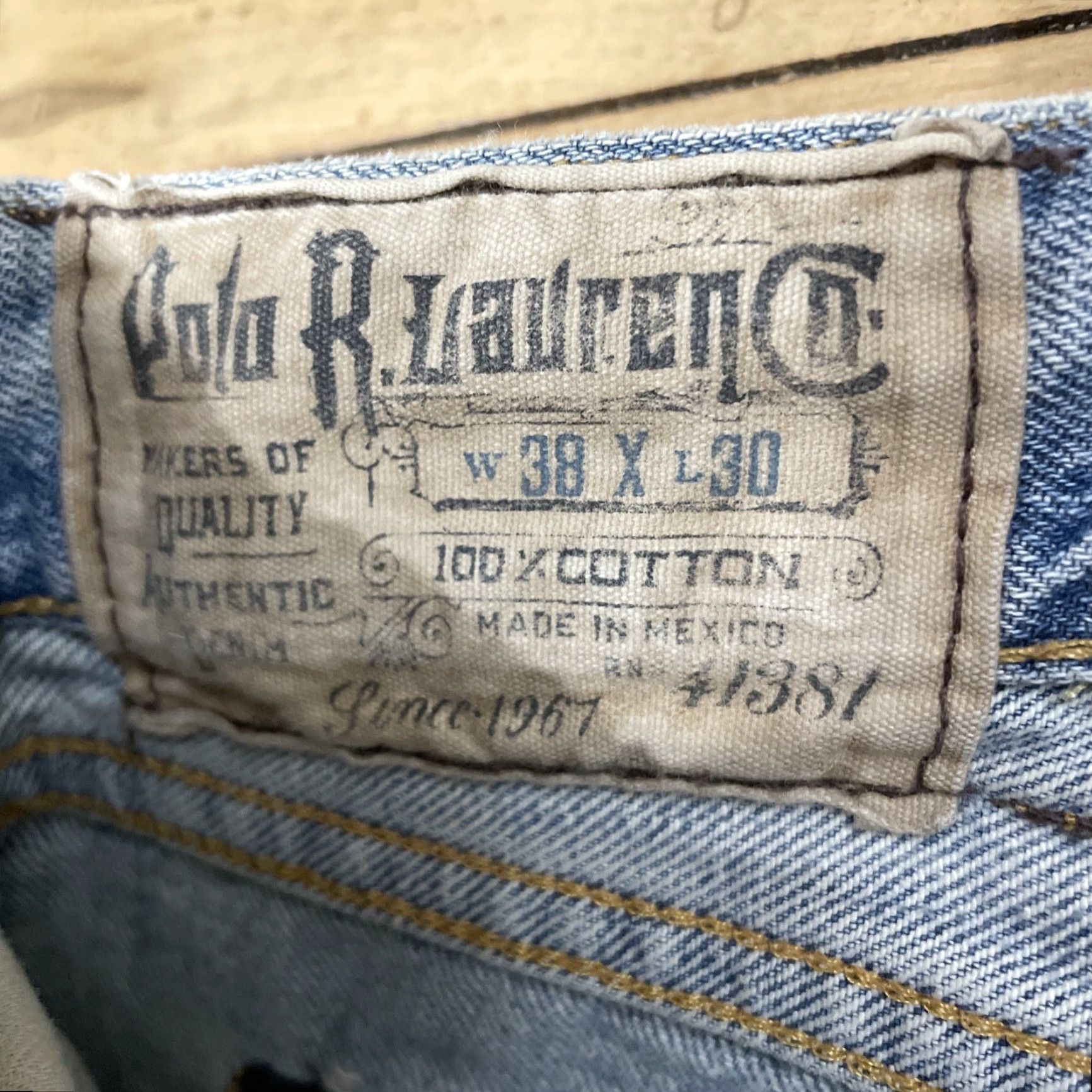 Polo Ralph Lauren VINTAGE Polo Ralph Lauren Jeans Men 38x30 Light Blue 867 Ripped Distressed Denim Polo Ralph Lauren 867 Jeans Distressed 90s Y2k Streetwear Mens Jeans Size US M / EU 48-50 / 2 - 6 Thumbnail