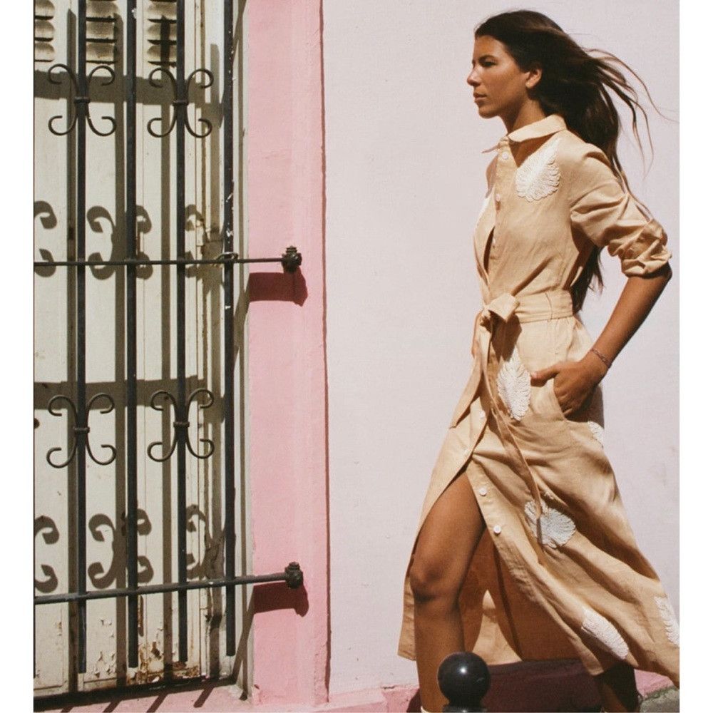 Zara Zara Limited Edition Linen Dress With Beading REF. 2731/077 Size L / US 10 / IT 46 - 7 Thumbnail