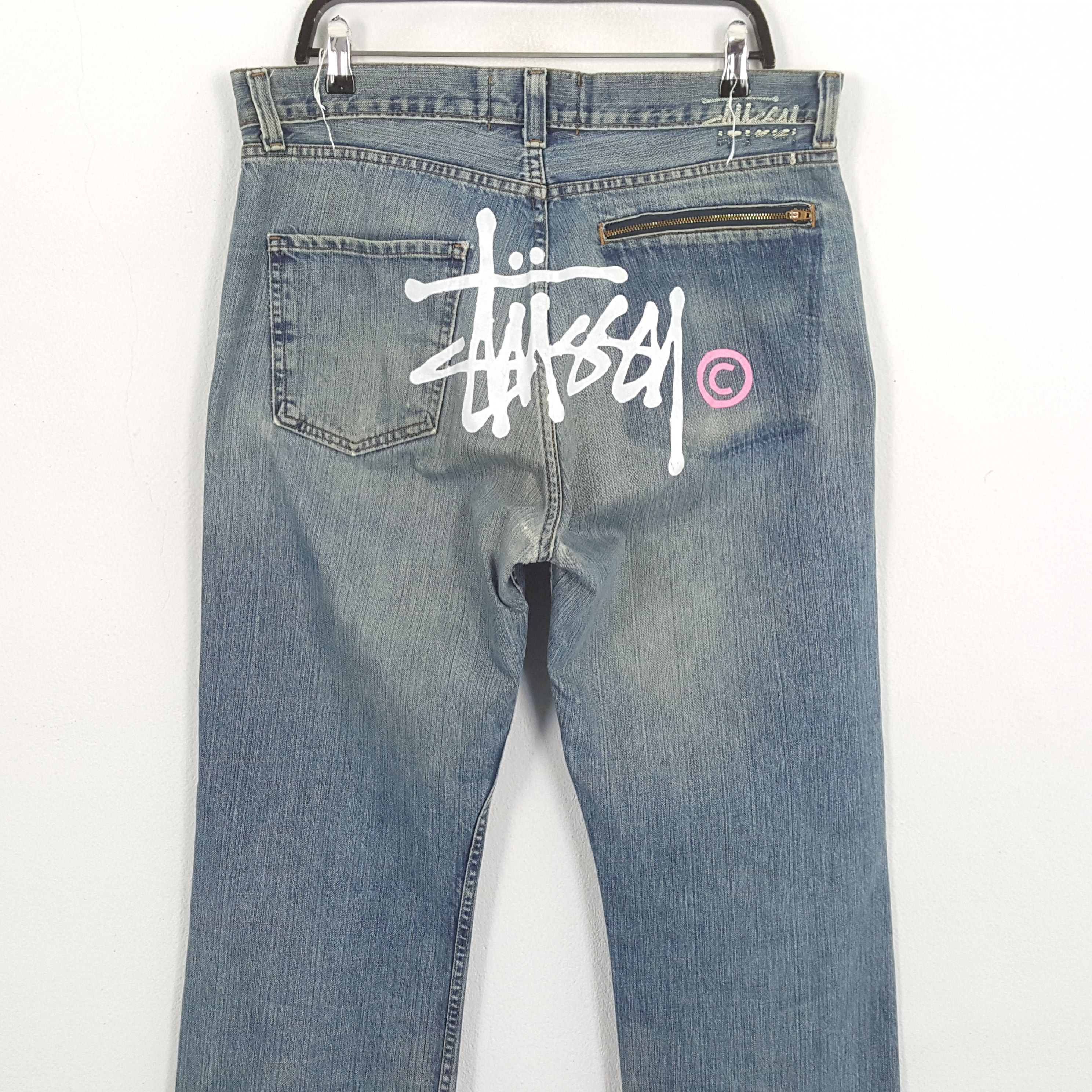 Stussy STUSSY Streetwear Skateboard Style Custom Art Jeans Size US 35 - 2 Thumbnail