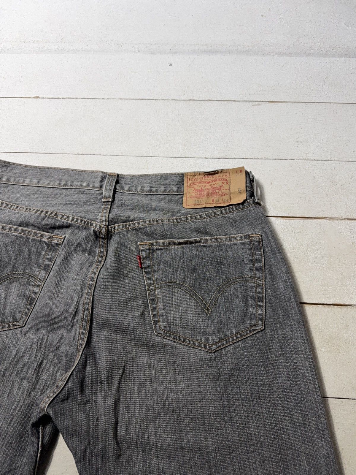 Levi's 00s Levi’s 501 Original Grey Jeans Button Fly Made in Mexico Size US 36 / EU 52 - 17 Thumbnail
