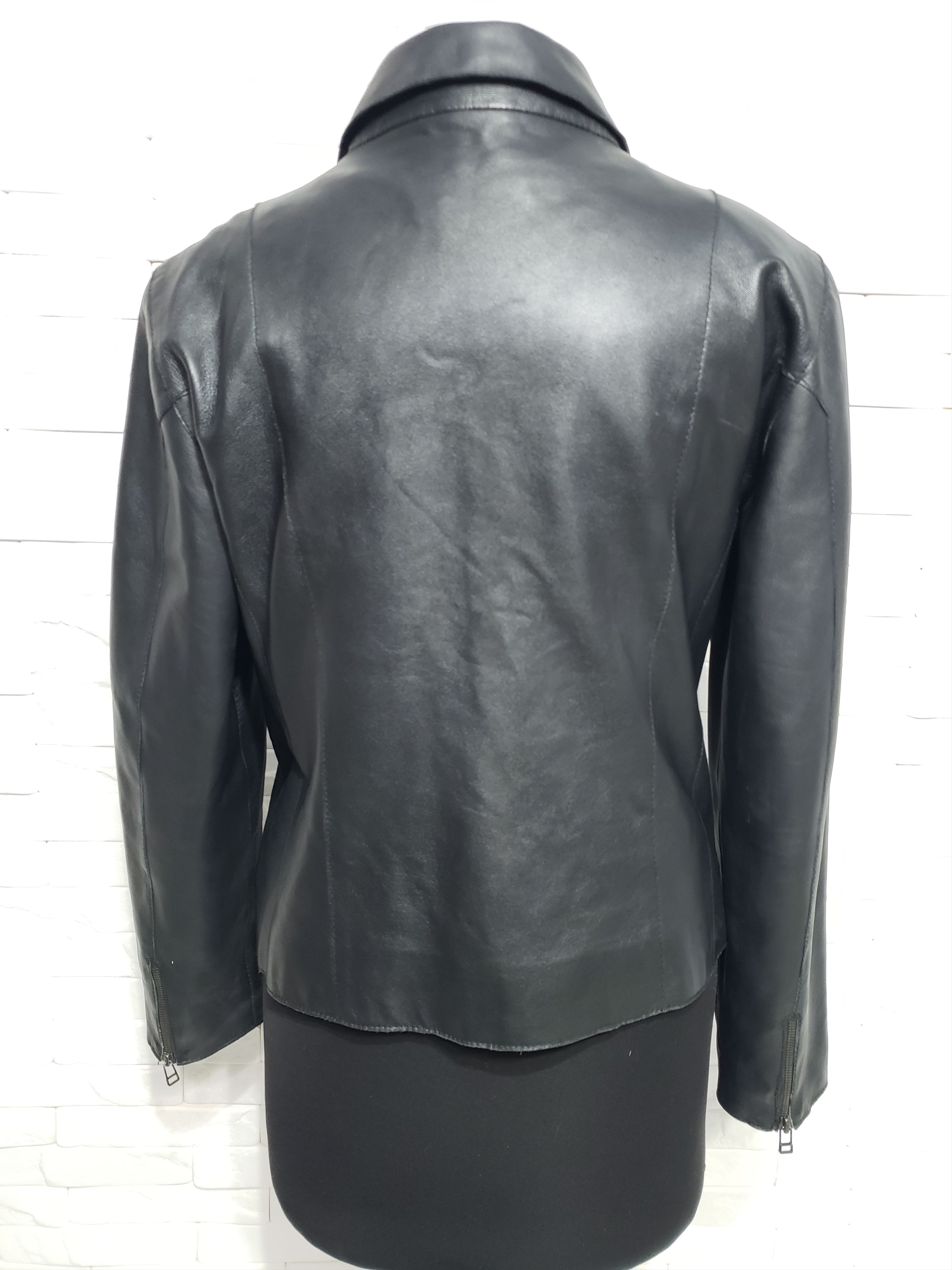 Genuine Leather Stylish women's black leather jacket. Size XL / US 12-14 / IT 48-50 - 4 Thumbnail
