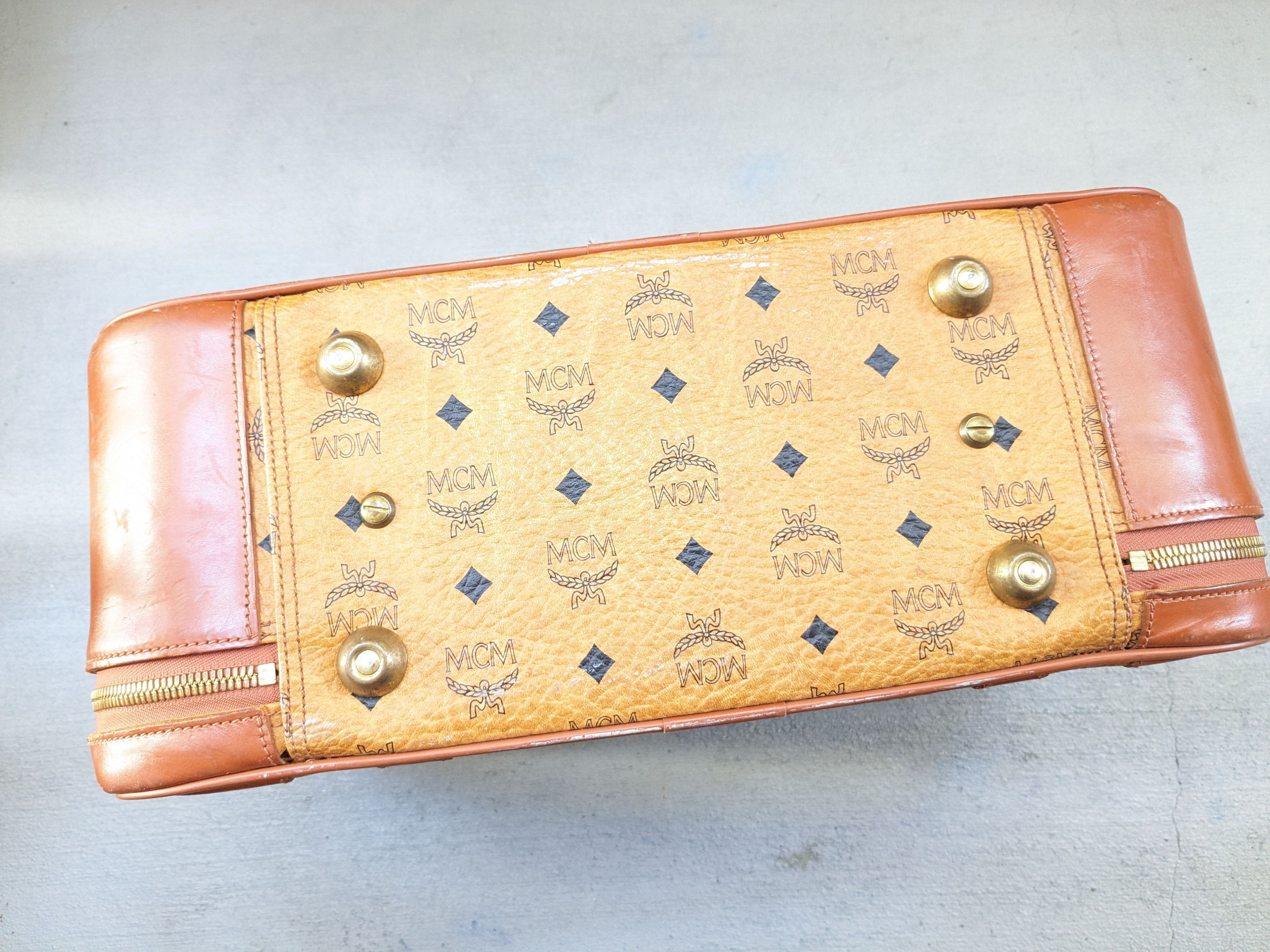MCM MCM Travel Bag Brown Leather Monogram Cognac Vintage Size ONE SIZE - 23 Thumbnail