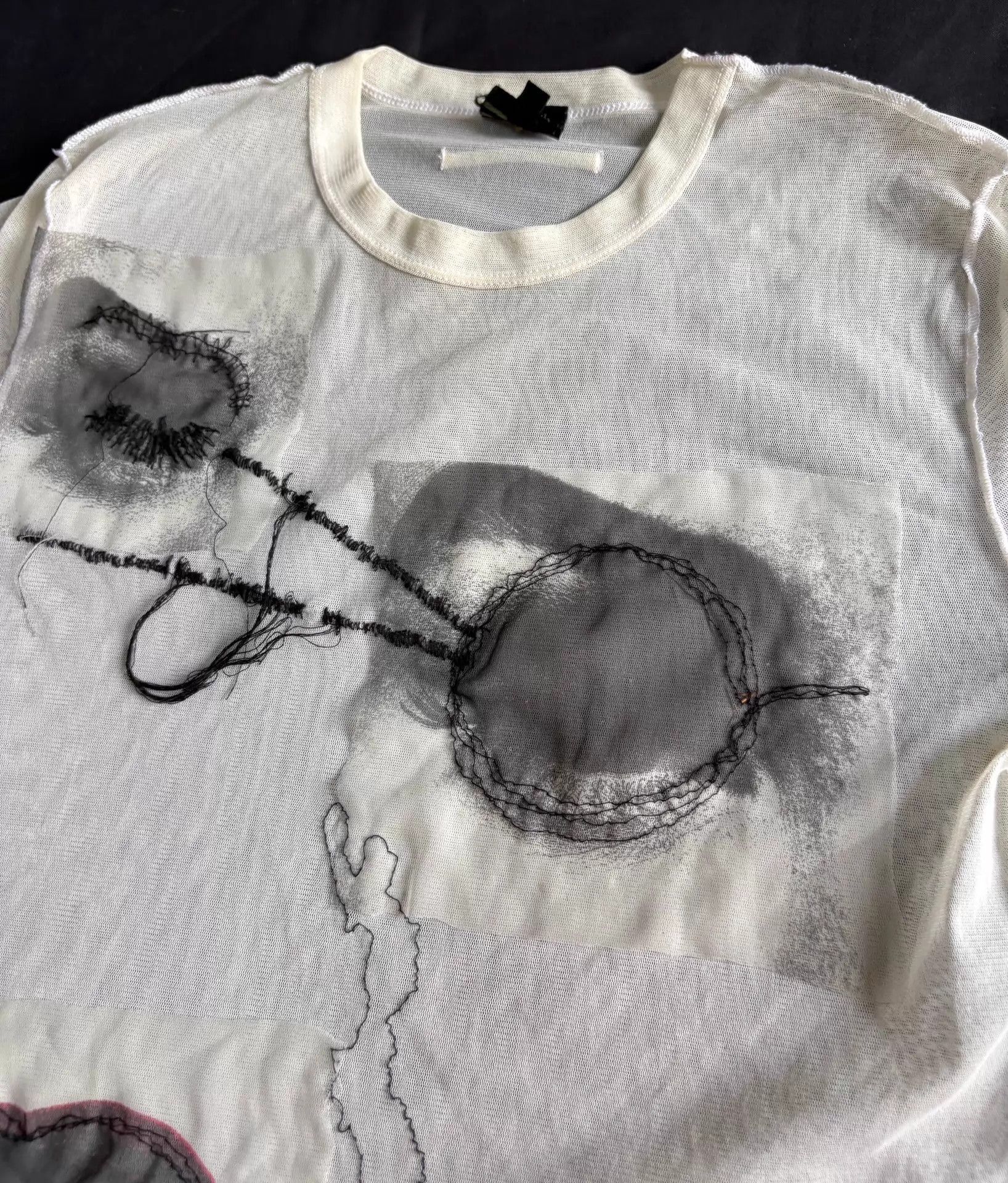 Jean Paul Gaultier JPG 2002 Madonna Face Tulle White LS Tee Rare Size XL / US 12-14 / IT 48-50 - 5 Thumbnail