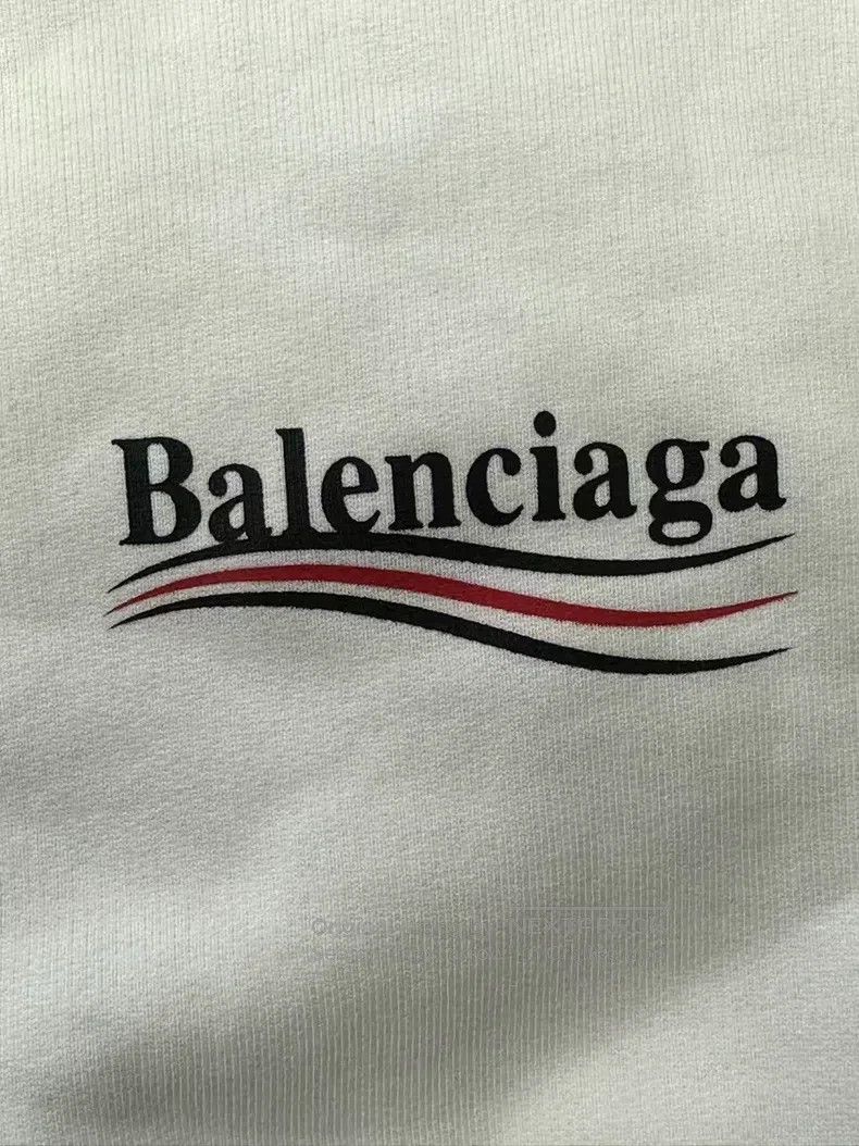 Balenciaga Balenciaga Wave Logo Fleece Hooded Sweatshirt White Size US XS / EU 42 / 0 - 3 Thumbnail