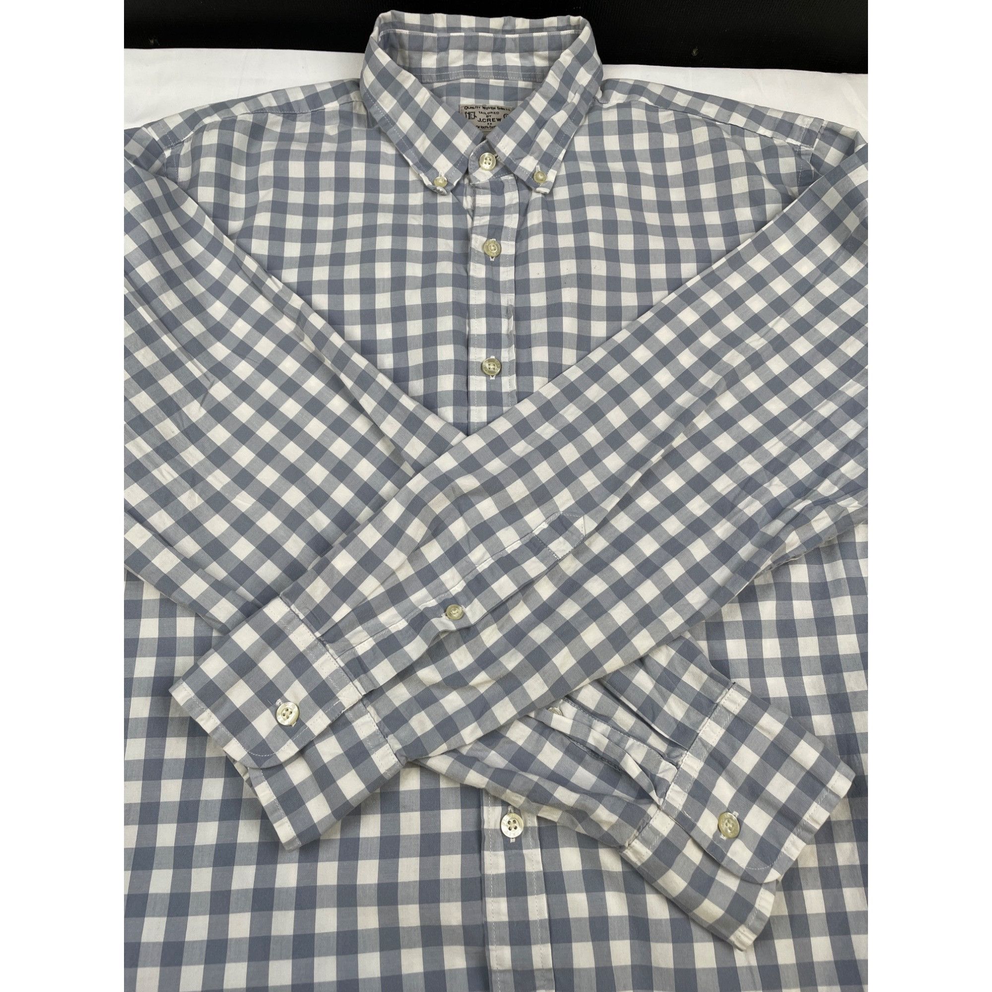 Other J Crew Men's Blue/White Checkered Button up/Long Sleeve Shir Size US L / EU 52-54 / 3 - 5 Thumbnail