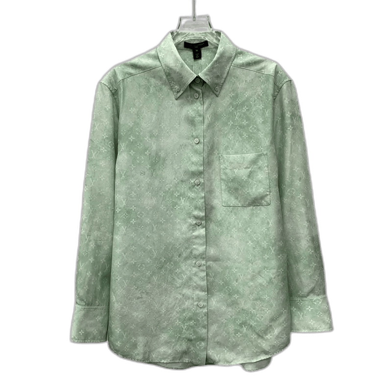 Louis Vuitton light green logo long sleeve shirt