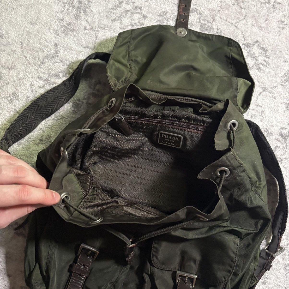 Prada Prada Milano Ebano Nylon Backpack Green Size ONE SIZE - 6 Thumbnail