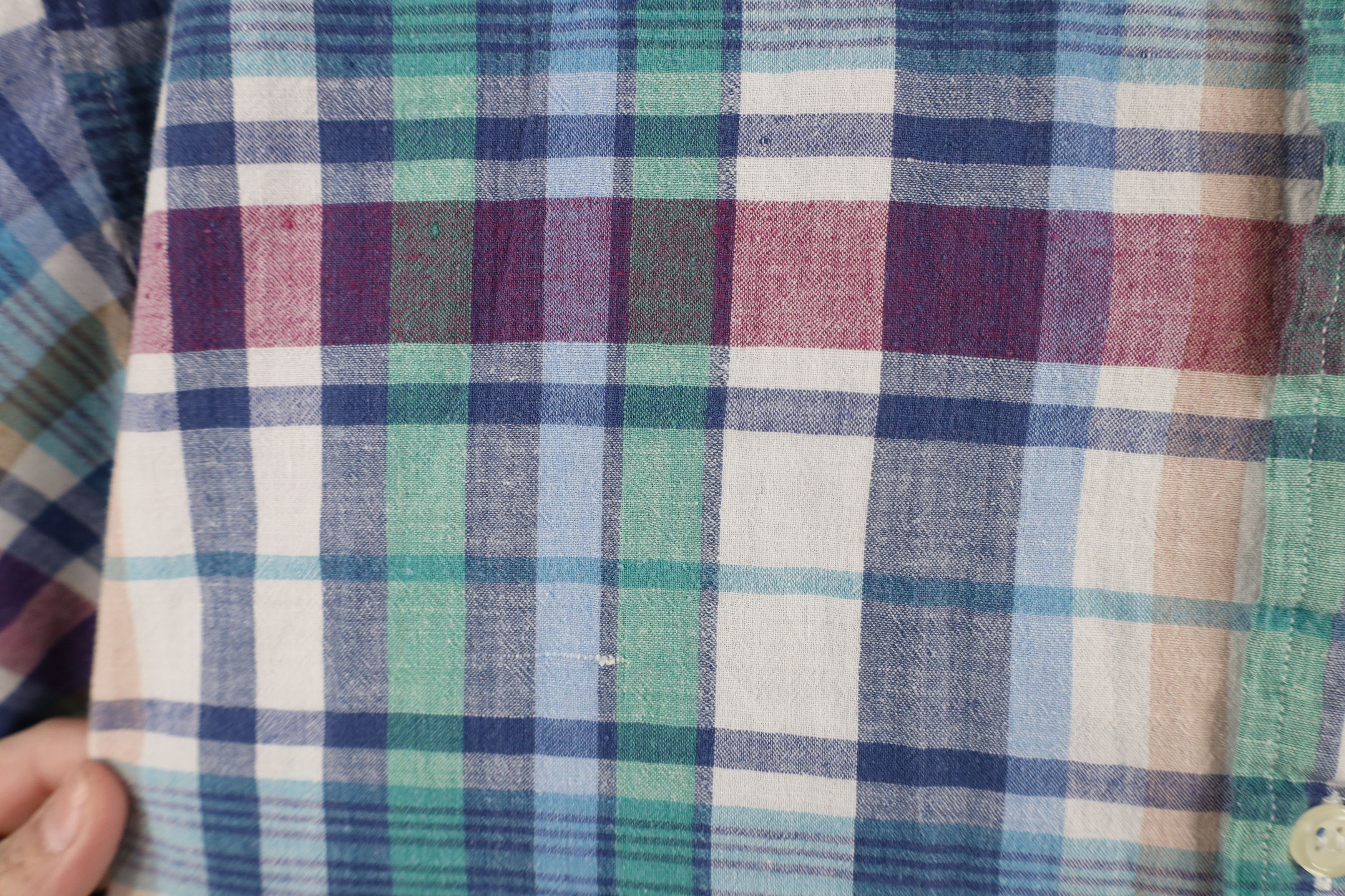 Vintage Vintage 90s Streetwear Needle Madras Plaid Button Down Shirt Size US XXL / EU 58 / 5 - 5 Thumbnail