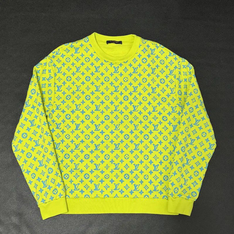 Louis Vuitton Men's Spring Sweatshirt in Neon Green 0089
