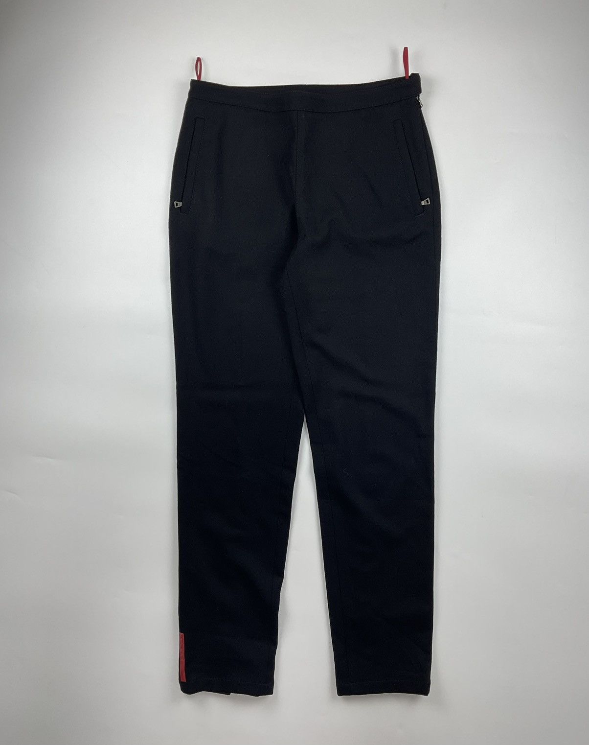 image of Prada Sport Back Zip Wool Pants in Black, Men's (Size 30)